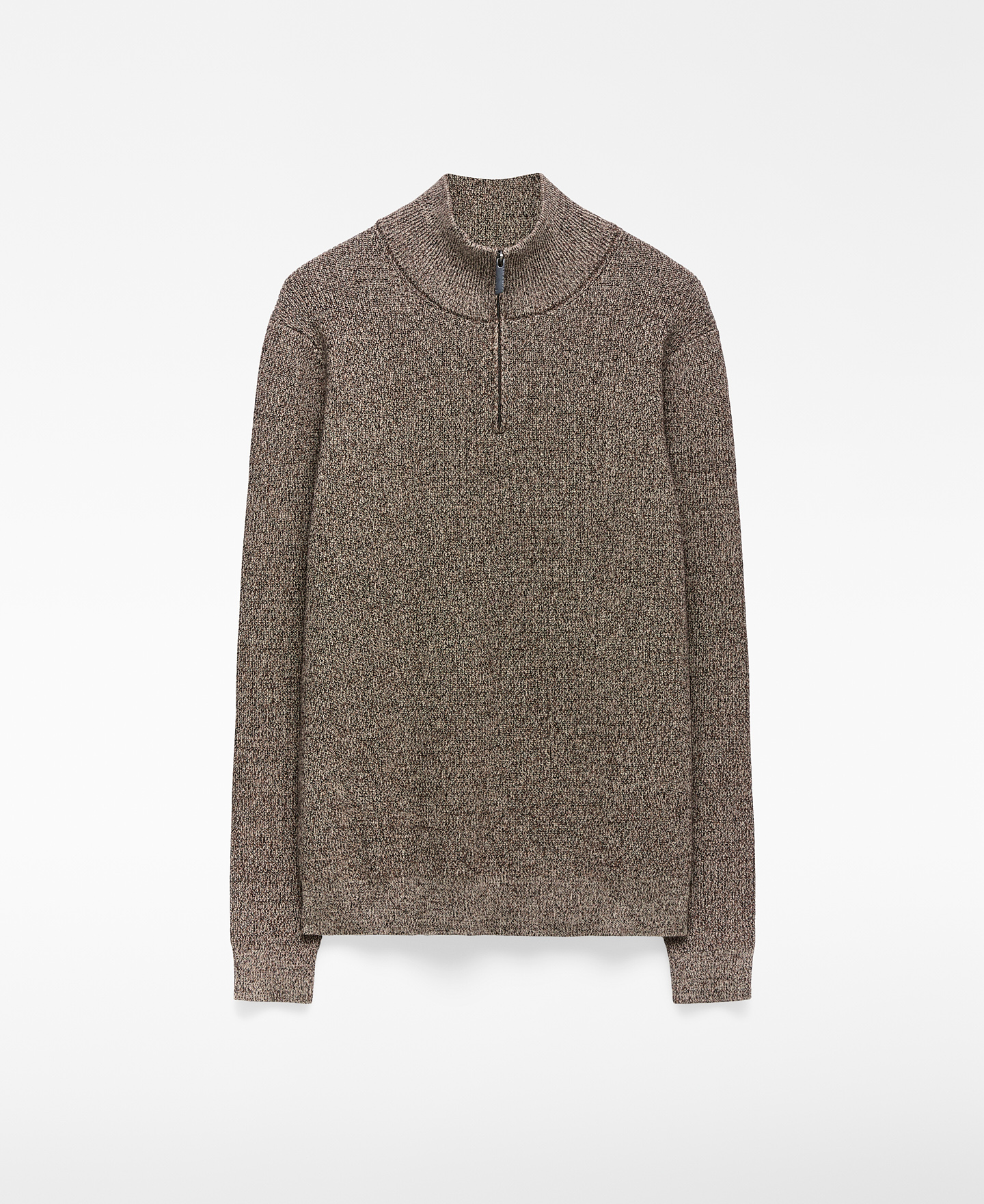 Zip-up perkins collar sweater man image number 4