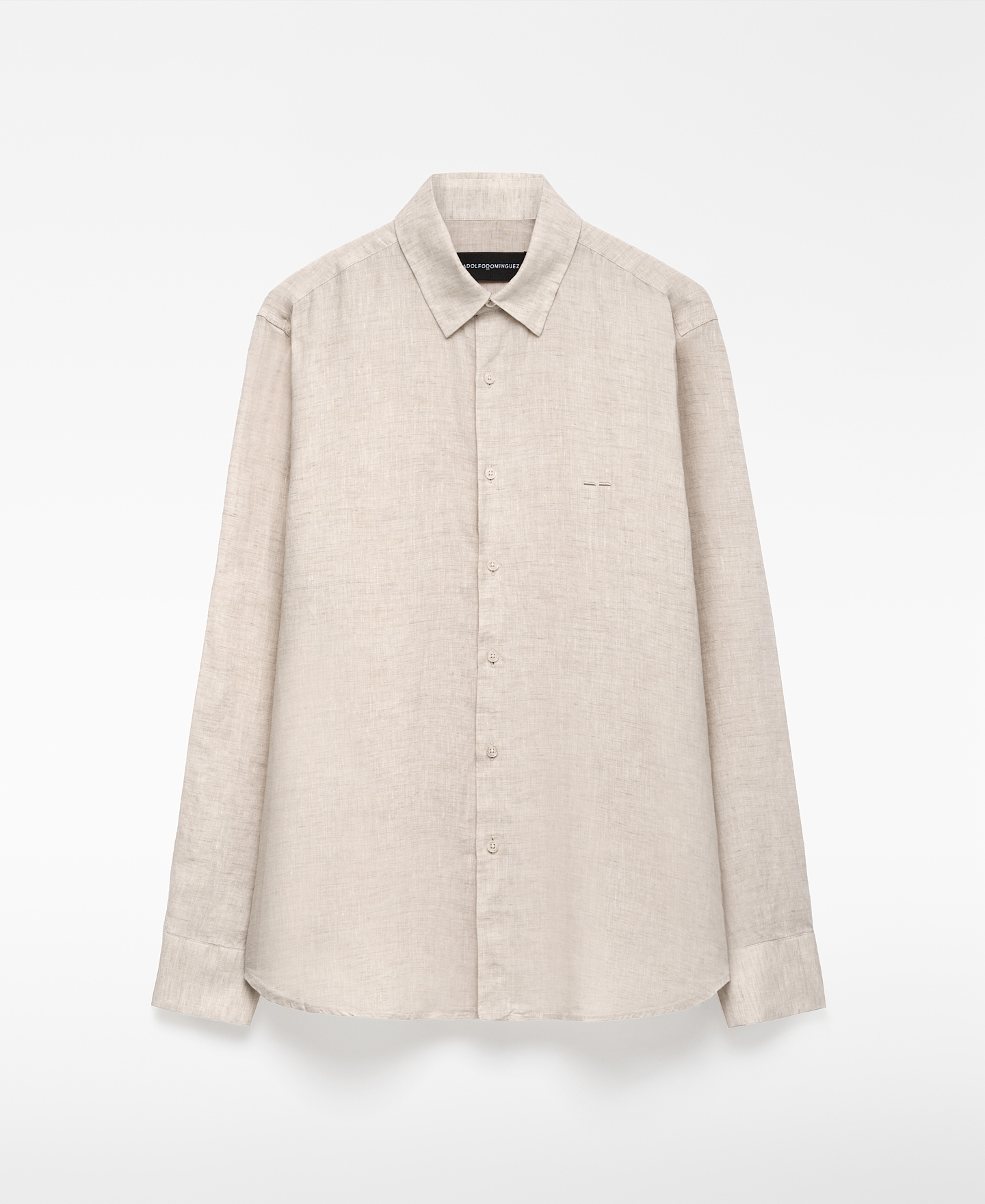 Camisa cuello solapa lino europeo hombre image number 4