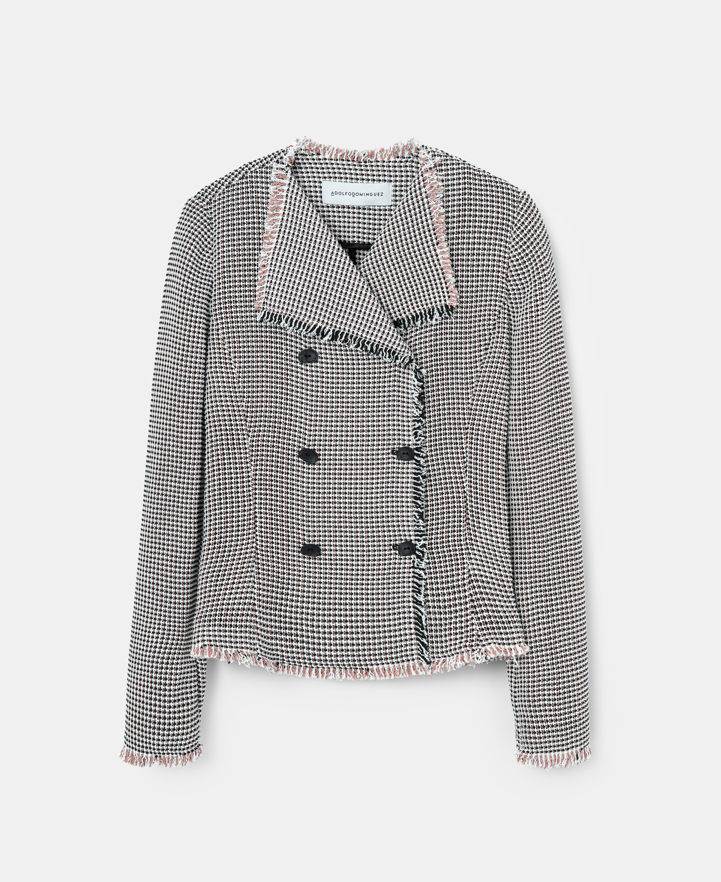 Chaqueta en tweed de algodón bicolor image number 4