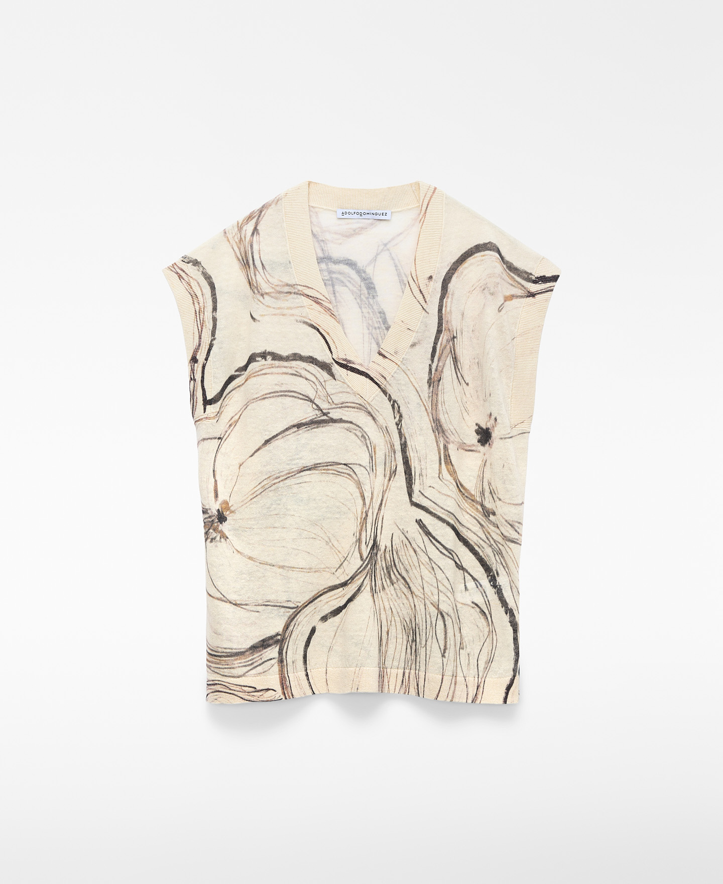 Printed knit vest image number 4