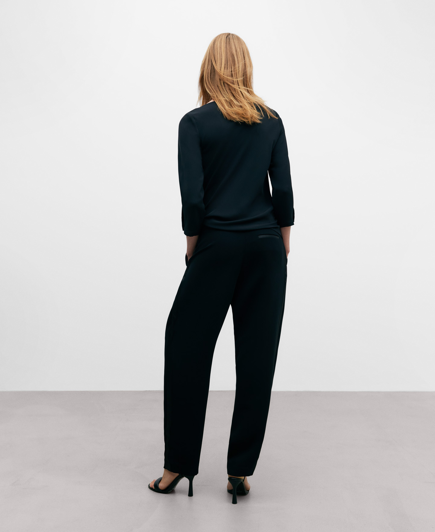 Draped collar blouse for women image number 2