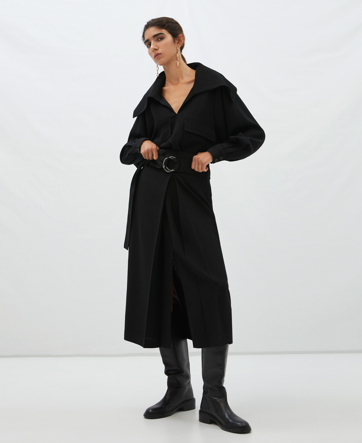 Straight skirt in twill fabric image number 1