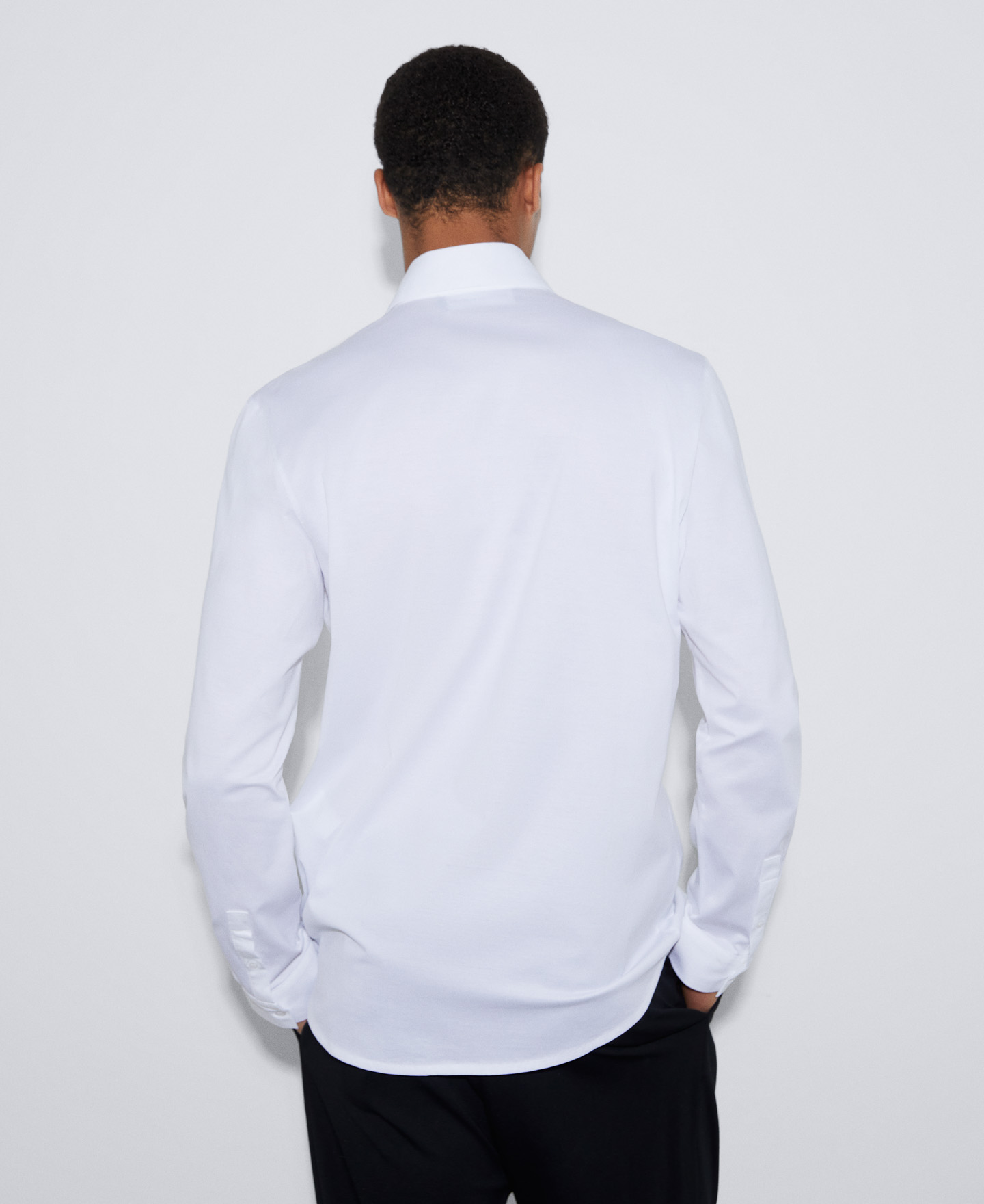 Cotton lapel collar shirt image number 2