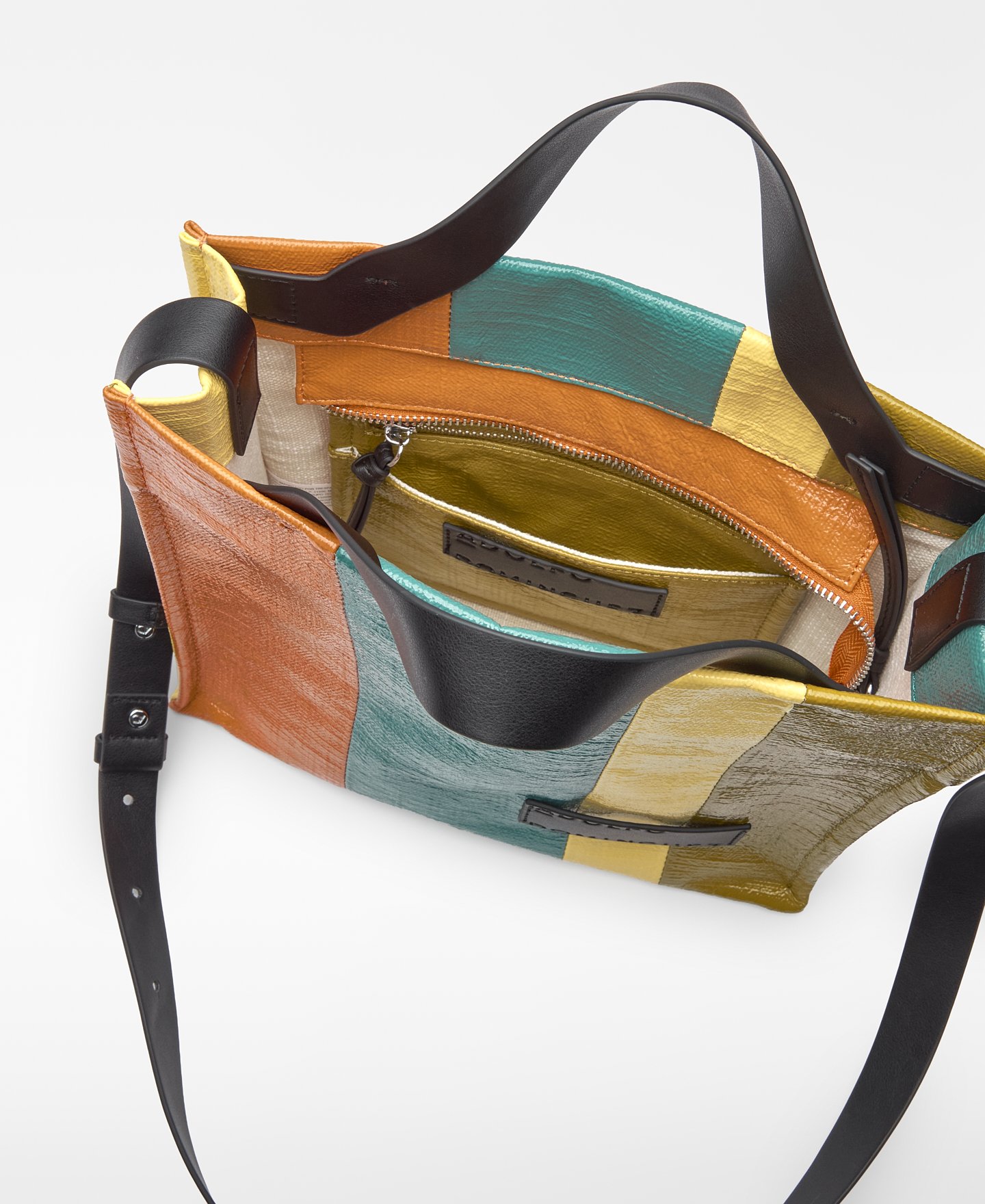 Shopper mediano rayas multicolor lona image number 3