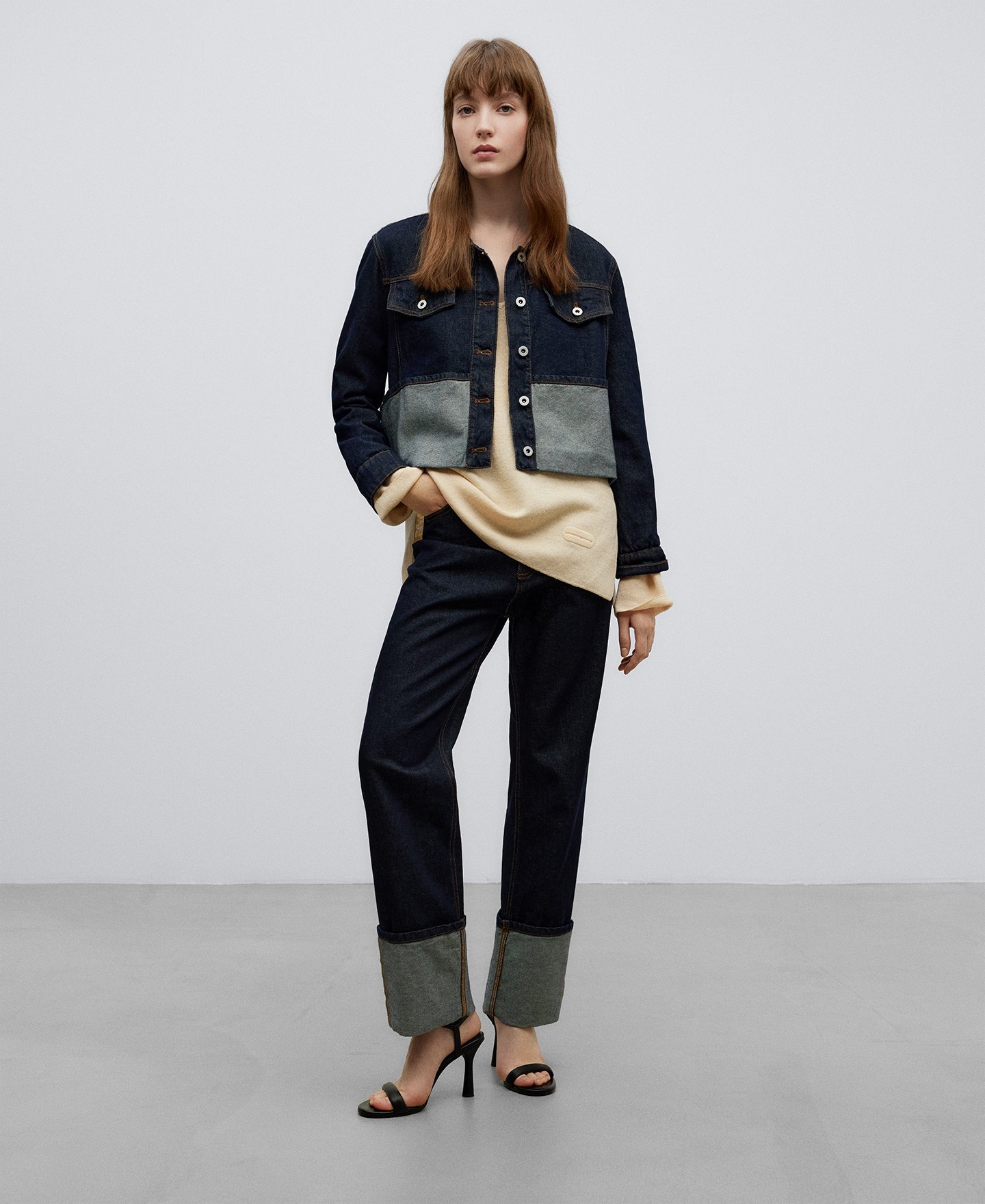 Jersey punto doble frontura mujer image number 1