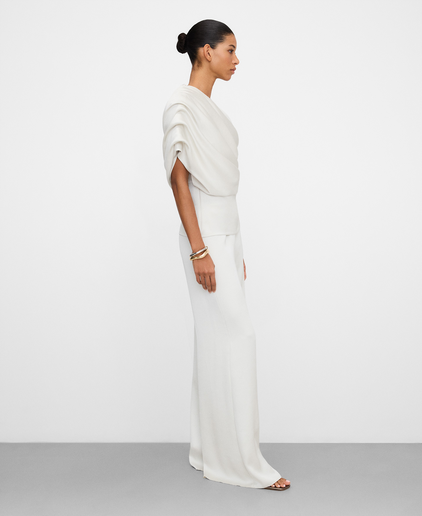 Satin palazzo trousers image number 3