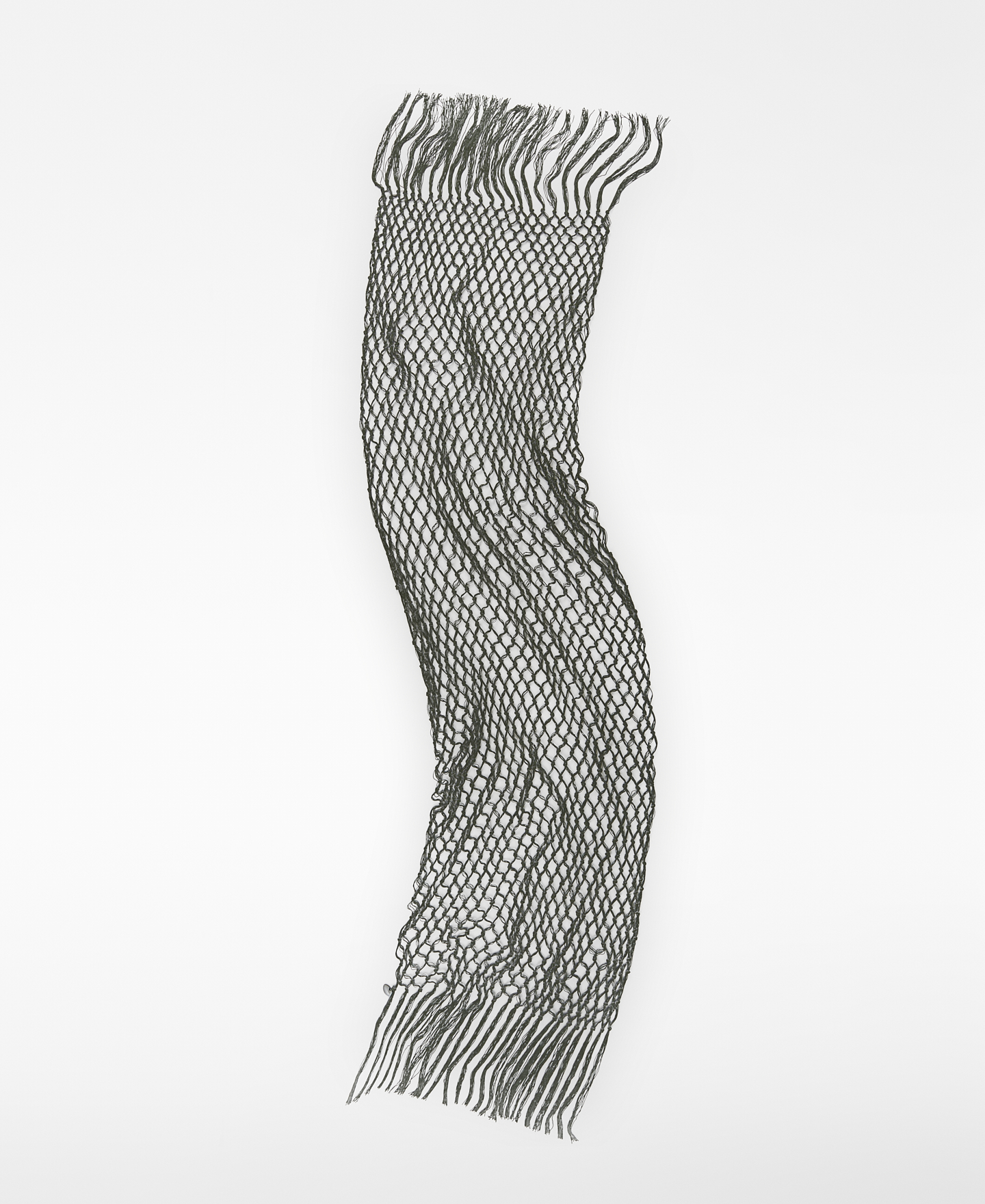 Fringed macramé shawl woman image number 2