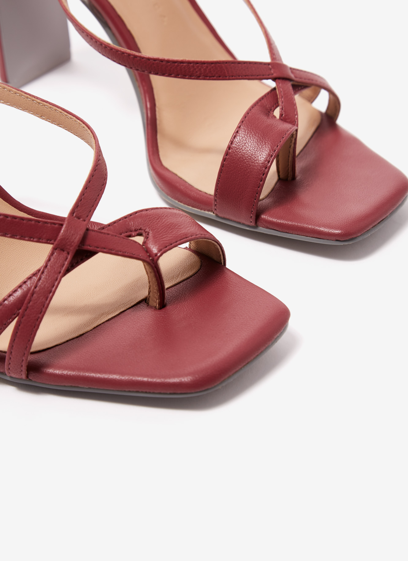 Leather sandals with clear strap image number 2