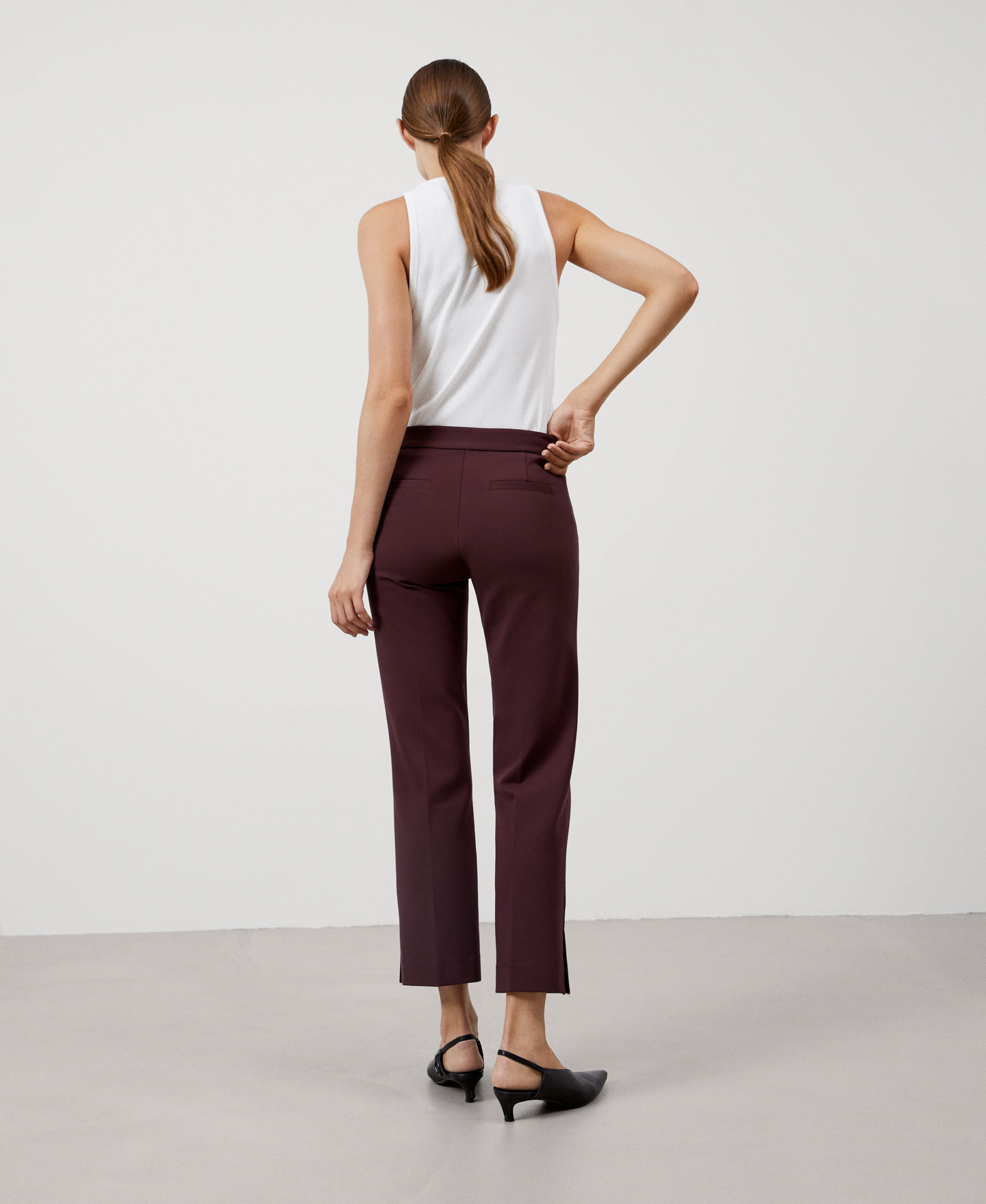 Nailon and viscose skinny trousers image number 2