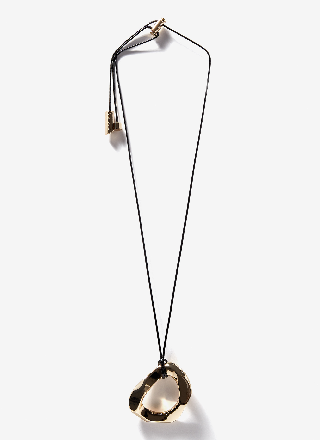 Long necklace with metal pendant image number 0