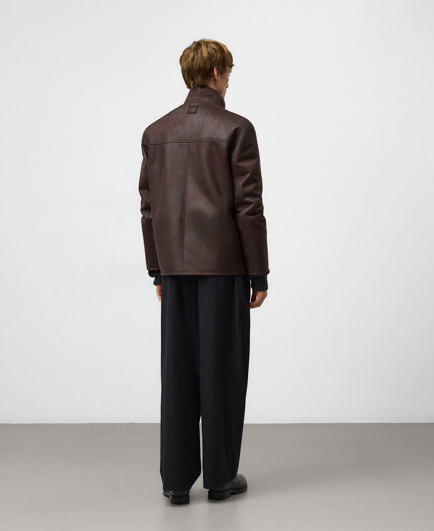 Non-Leather band collar jacket man image number 2