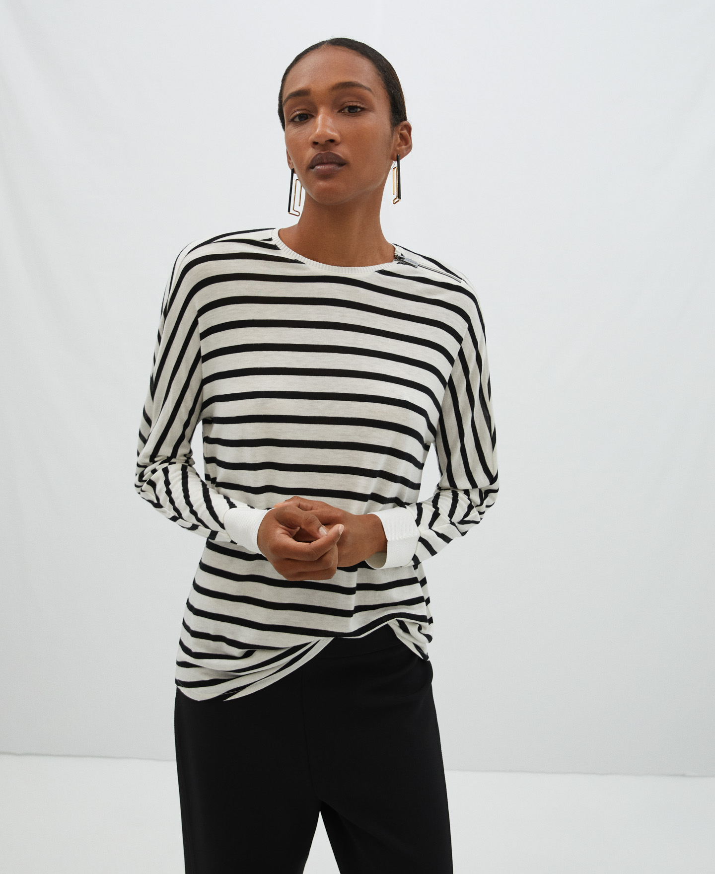 Viscose striped T-shirt image number 0