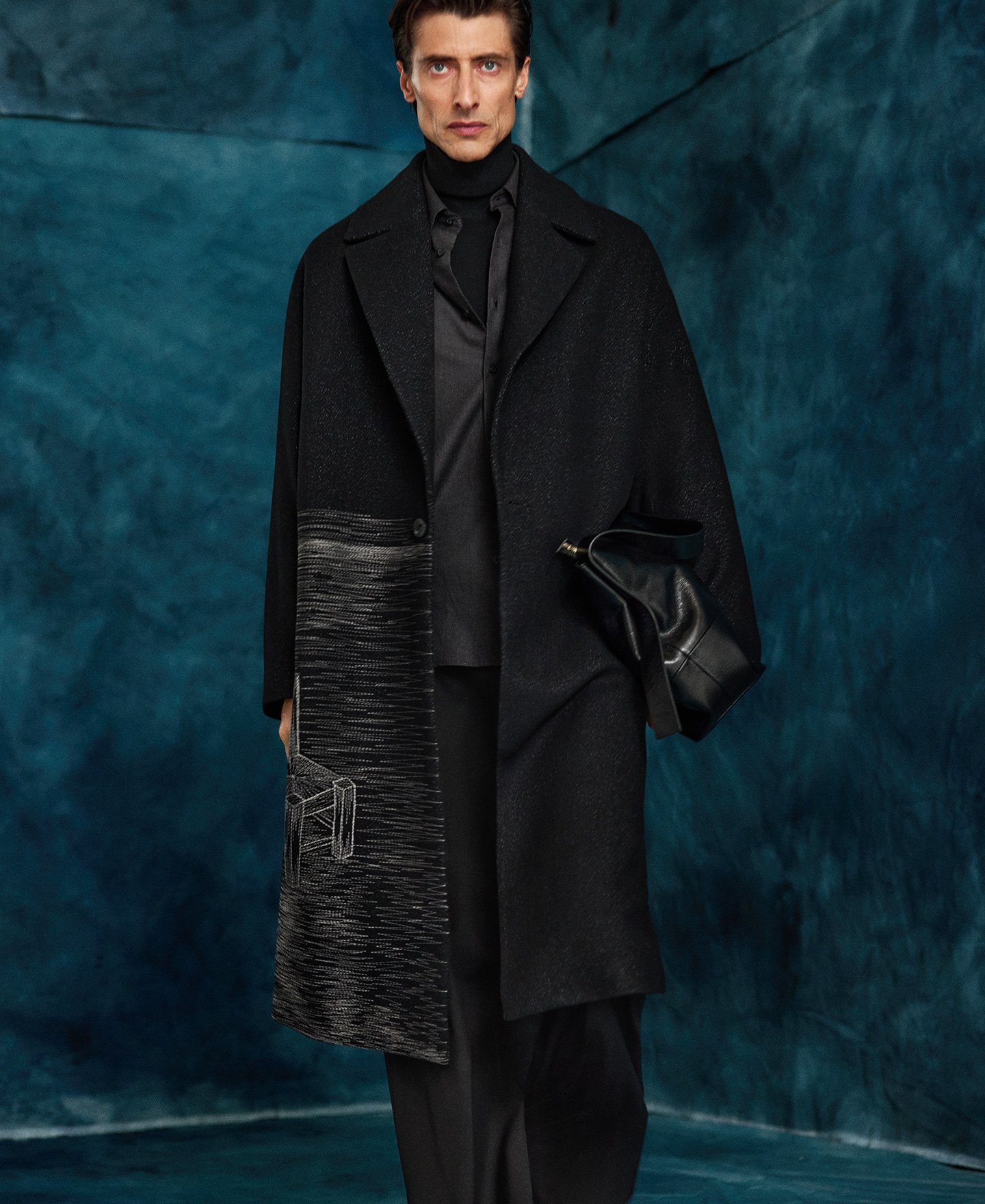 Oversize tailored embroidered coat man image number 0