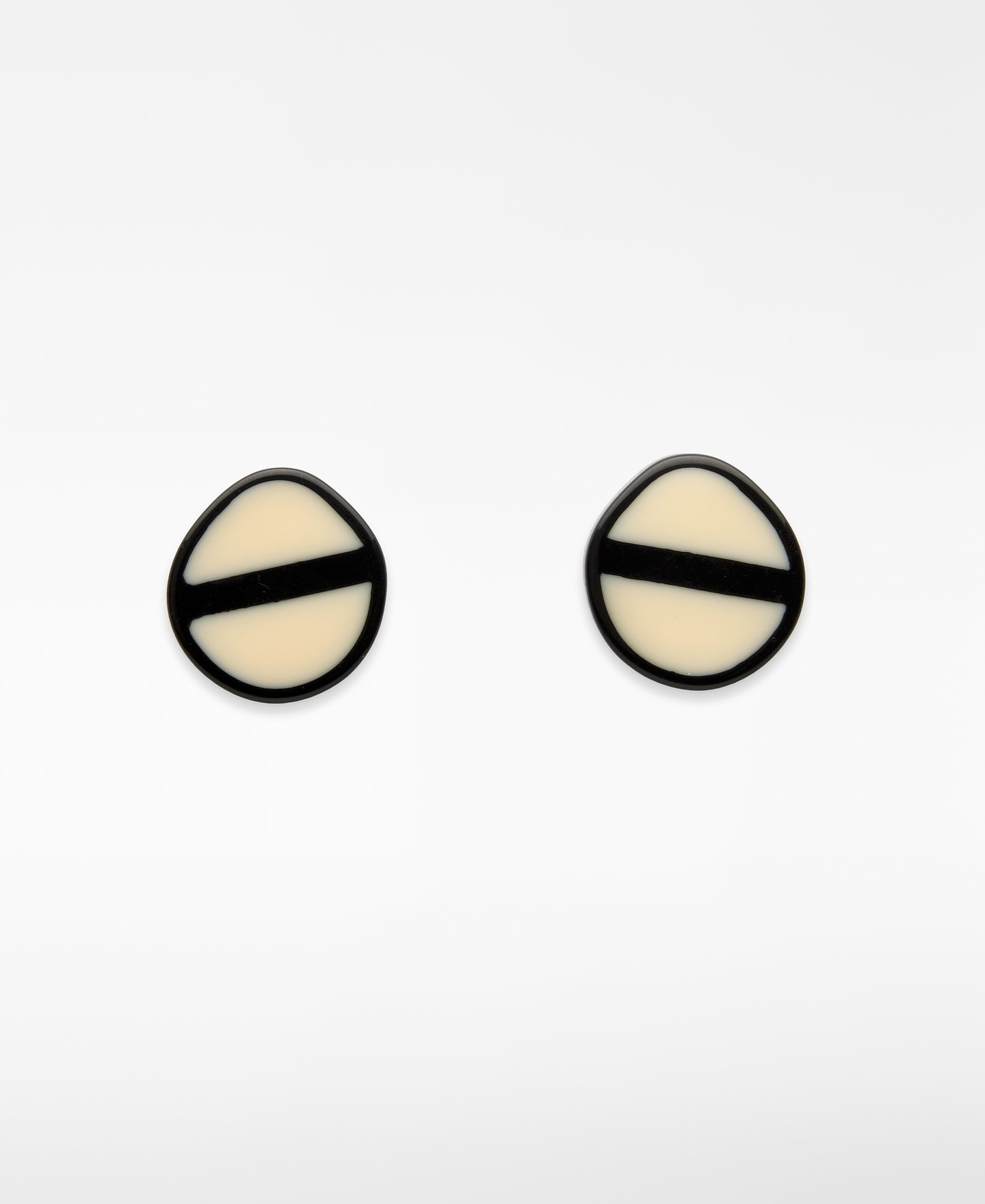 Boucles d'oreilles rondes en r&eacute;sine bicolore image number 0