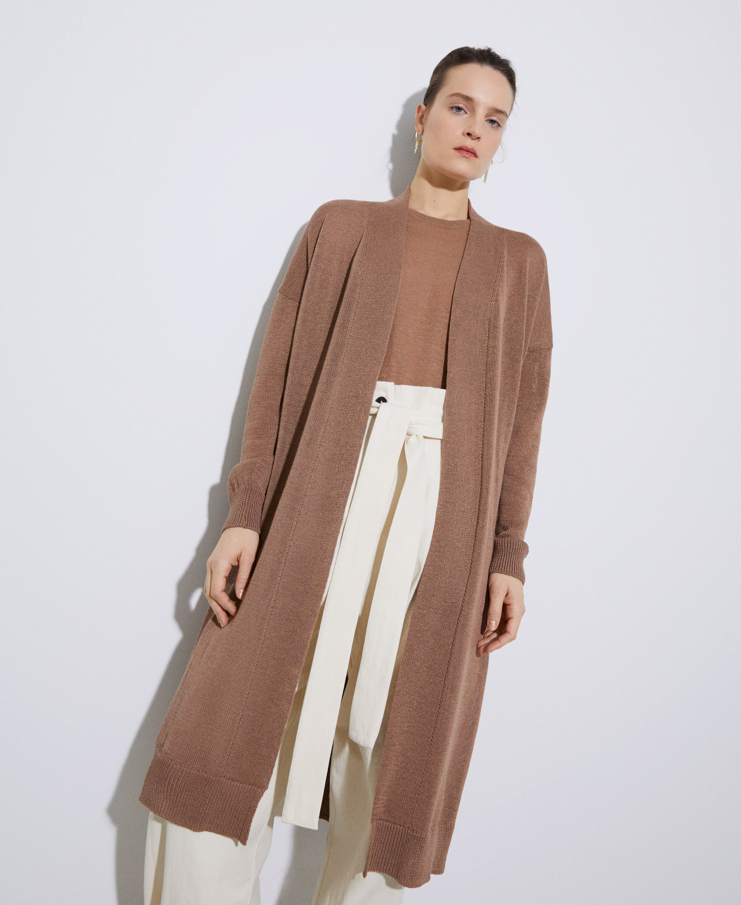 Extra long raffia look jacket image number 0