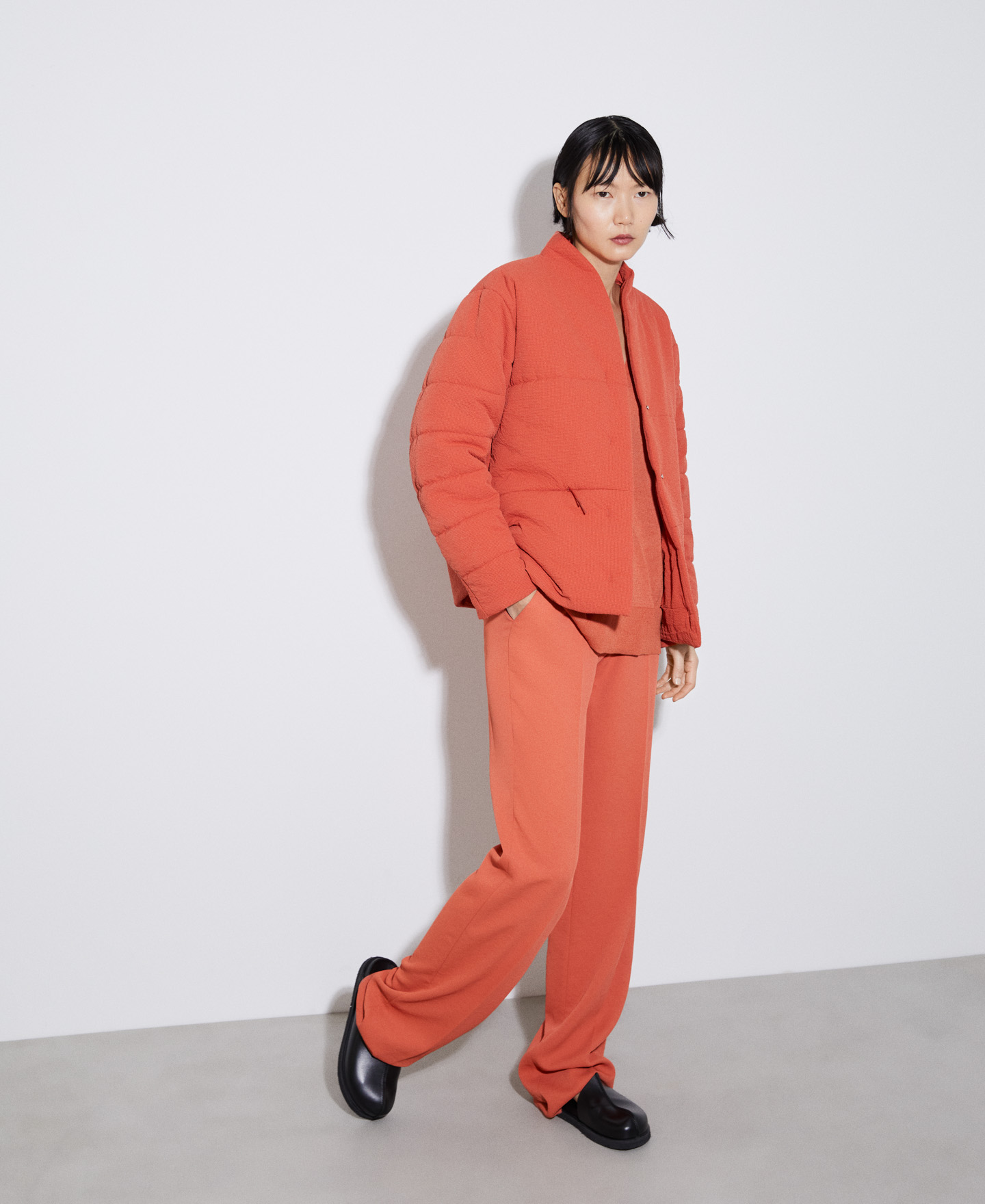Padded short coat in polyester image number 1