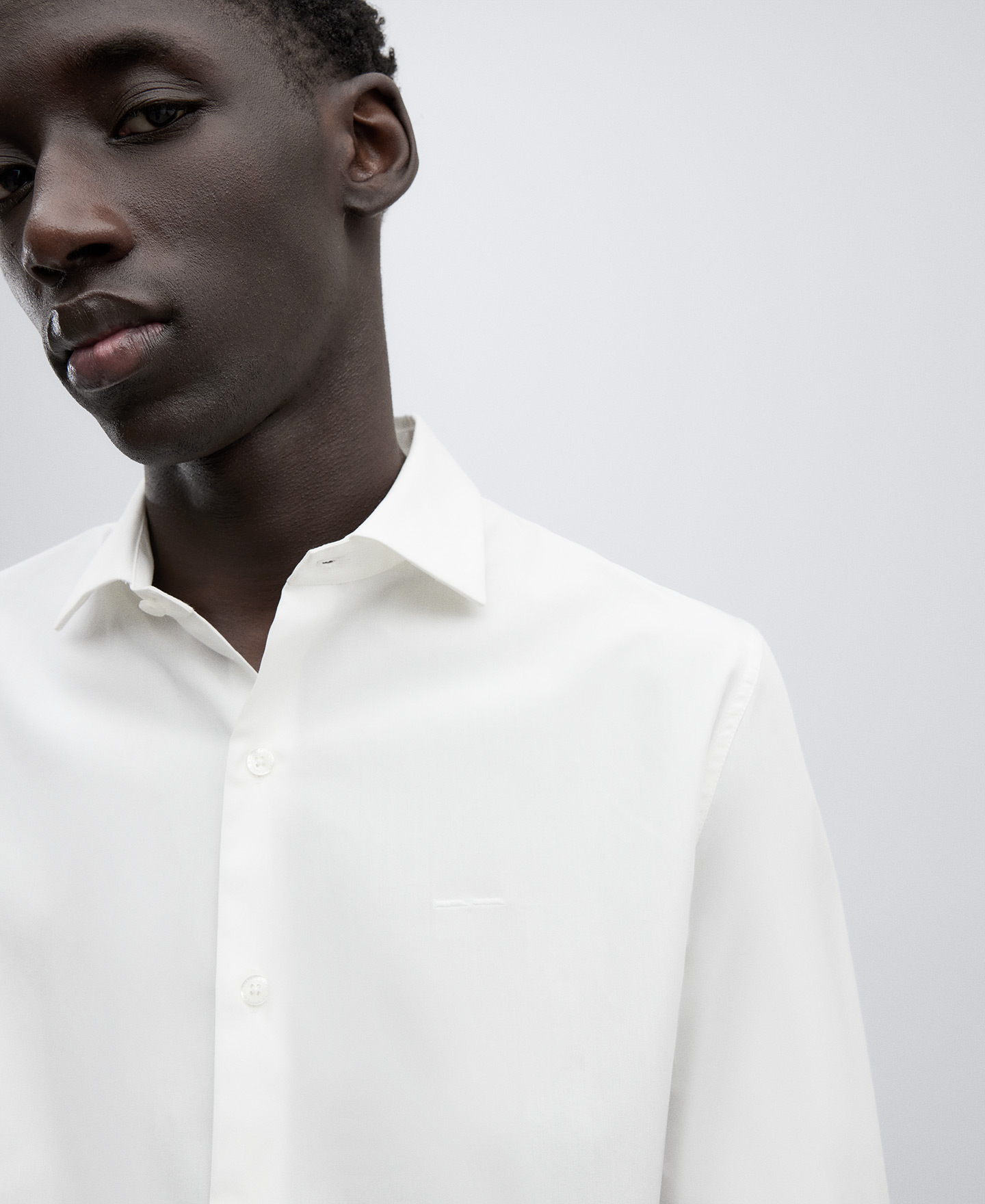 Slim fit cotton shirt man image number 3