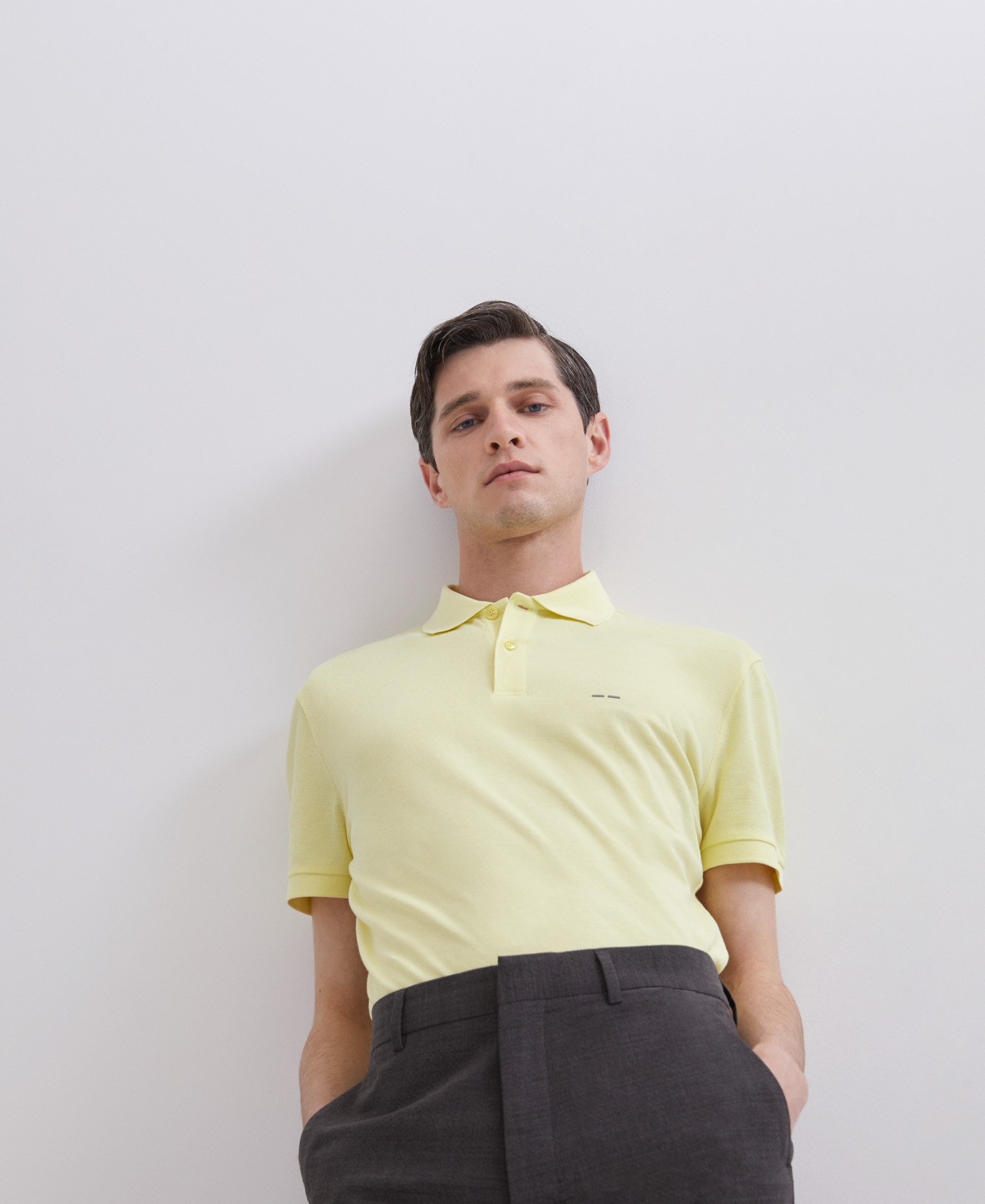 Mustard cotton polo image number 0