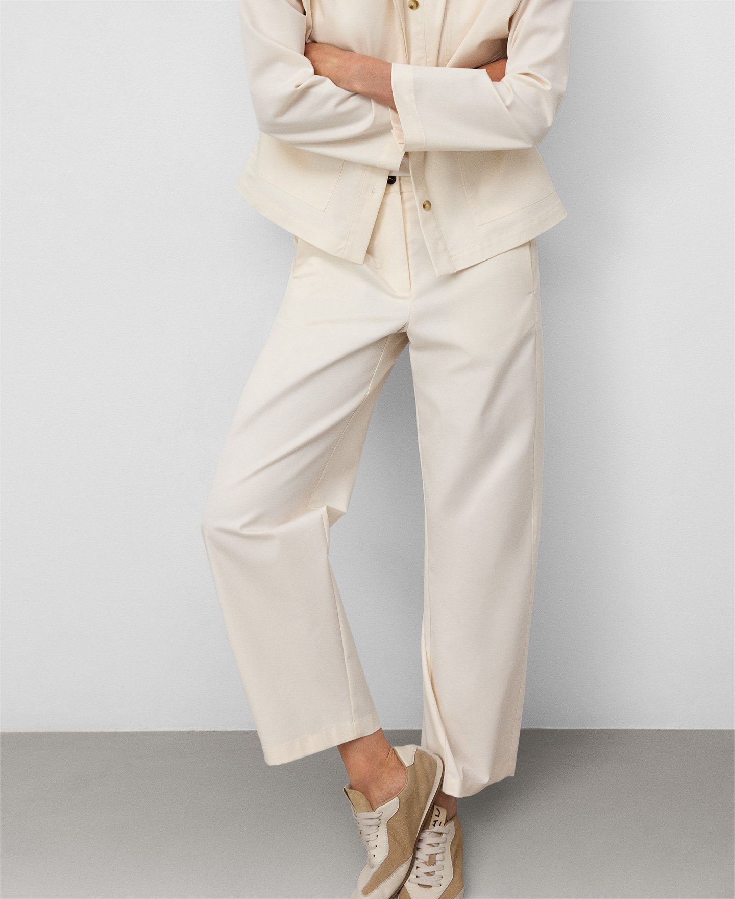 Ecru barrel fit trousers woman image number 0