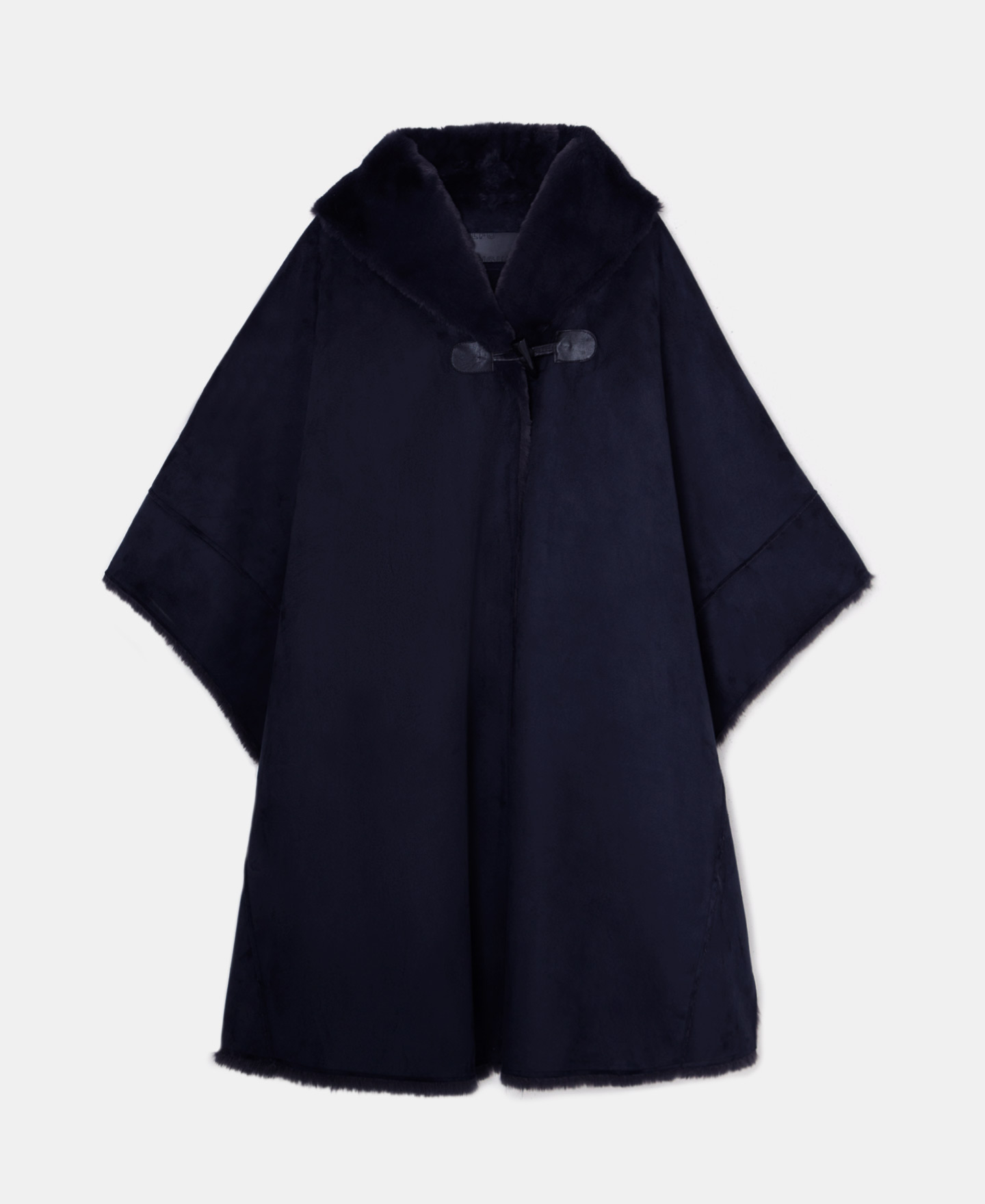 Faux suede and synthetic fur cape image number 4