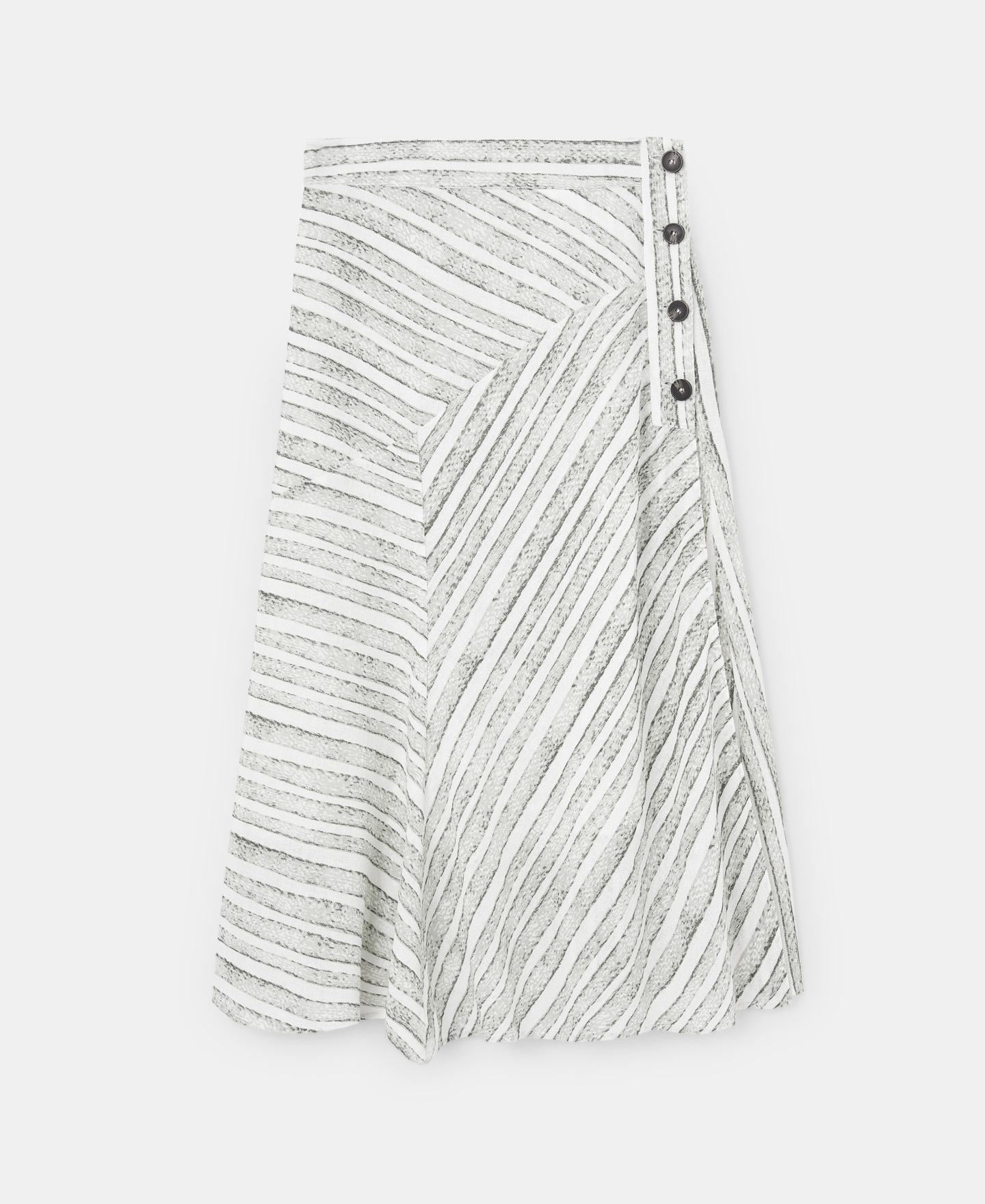 Linen and cotton striped skirt image number 4
