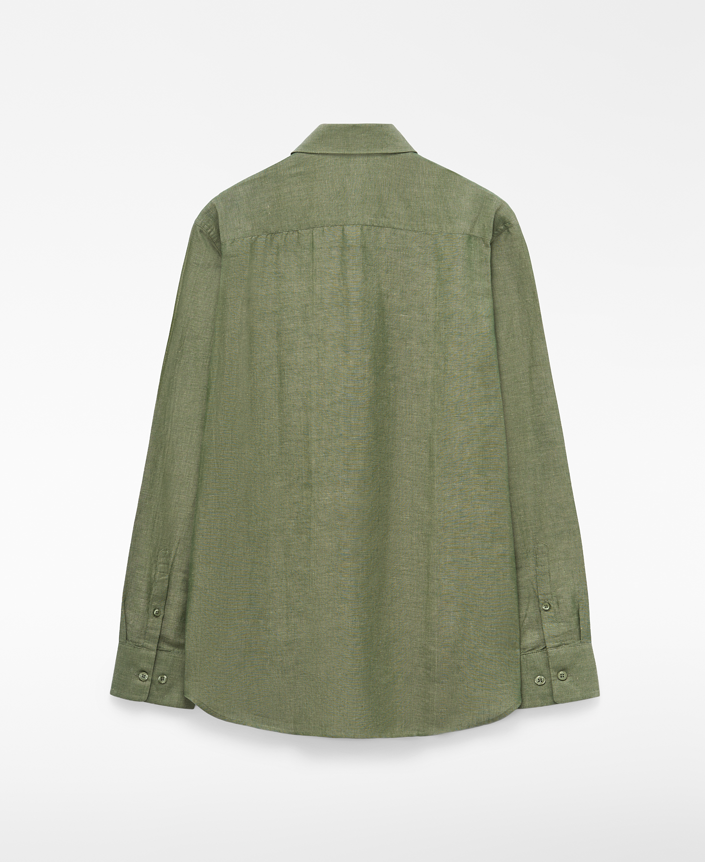 Chemise regular fit col italien lin image number 1