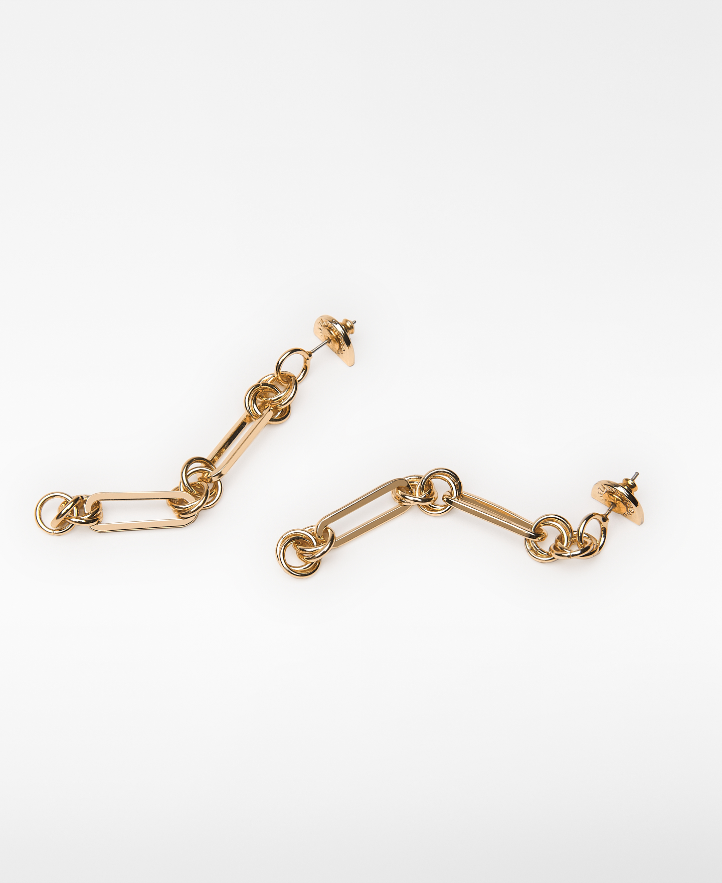 Metal link long earrings woman image number 1