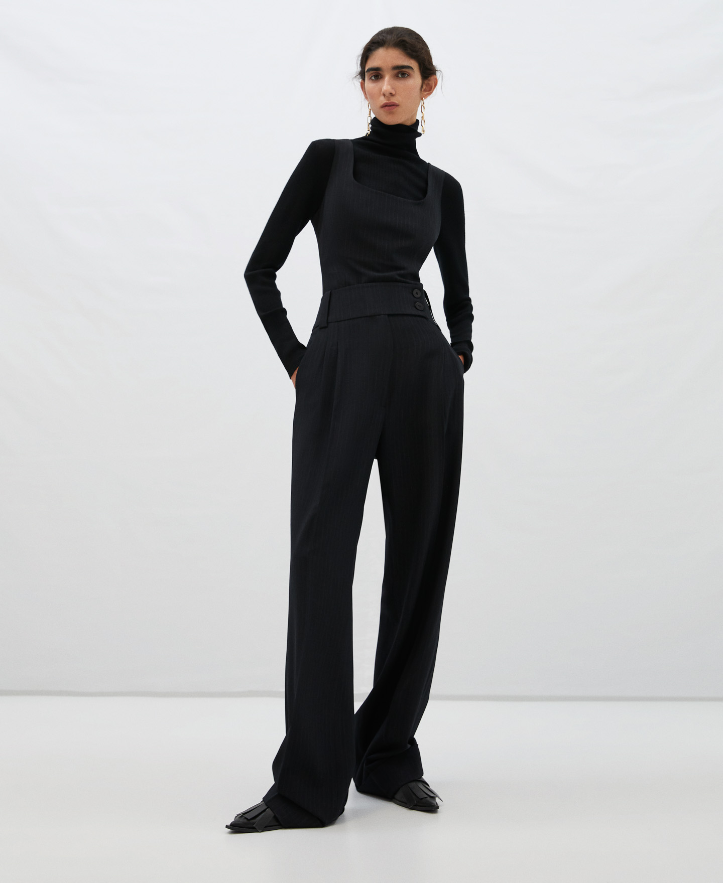 High waisted trousers pinstripe image number 1