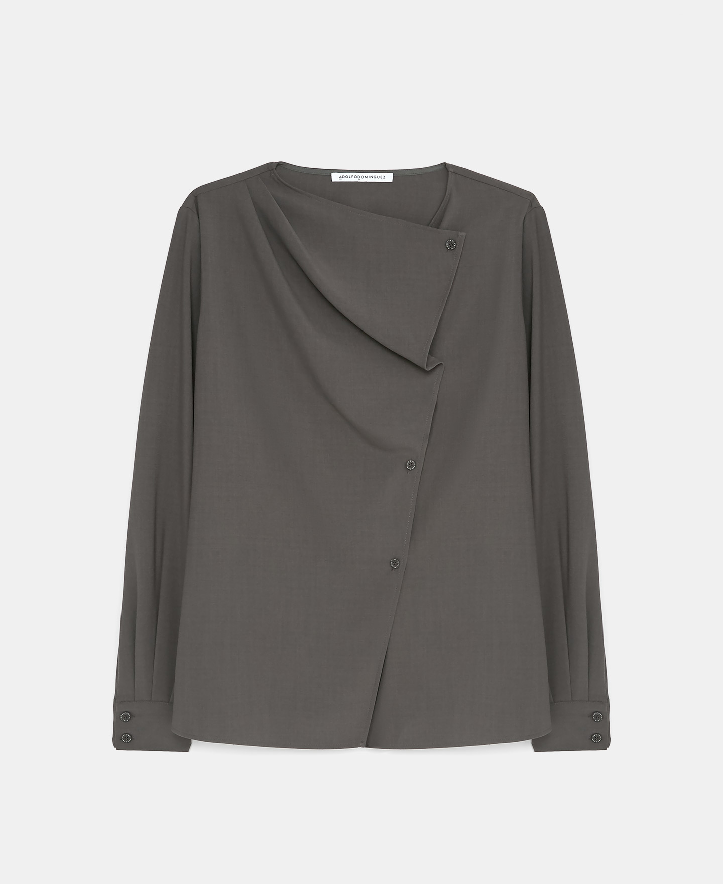 Diagonal placket shirt image number 4
