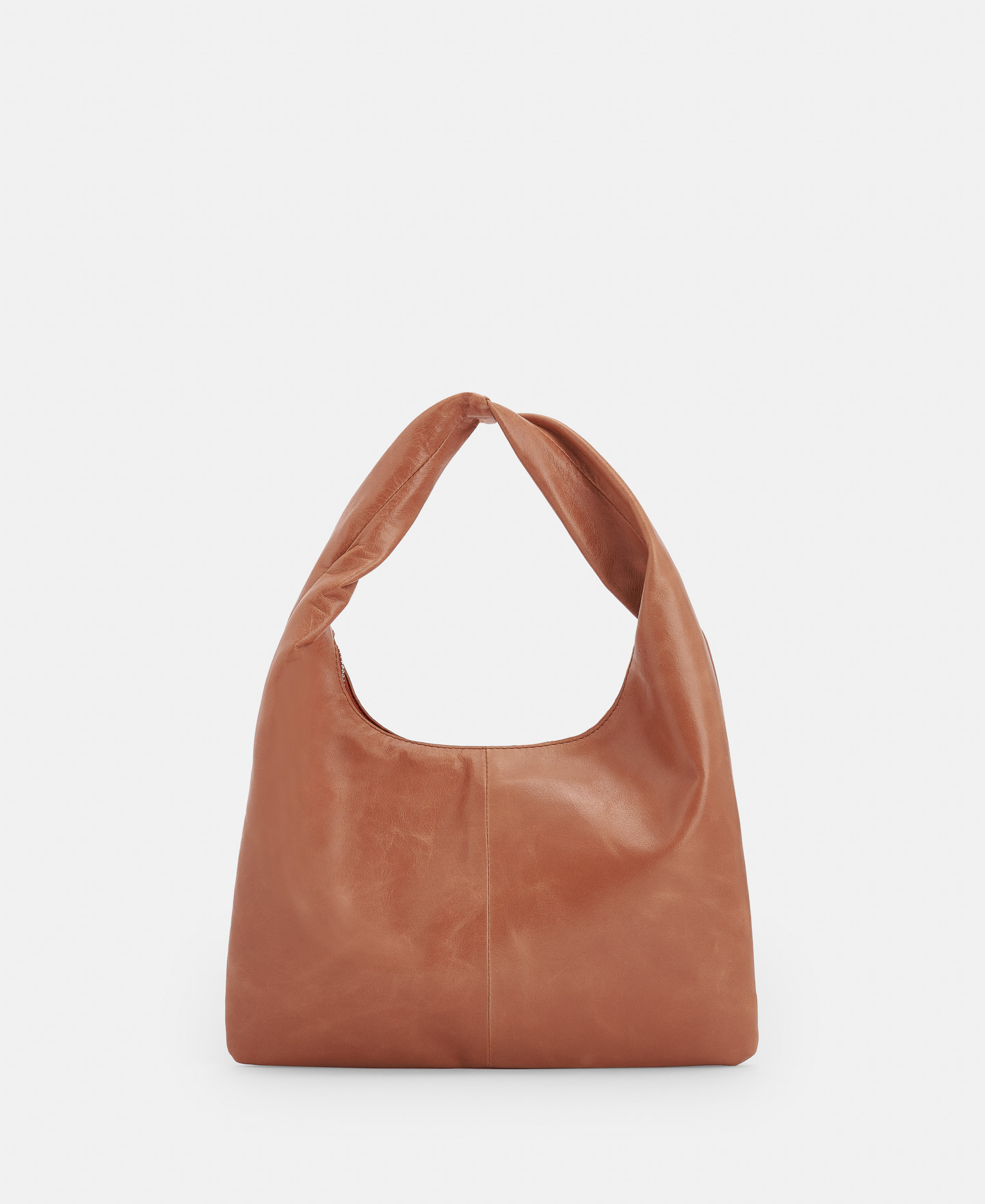 Leather hobo bag with turned handle image number 1