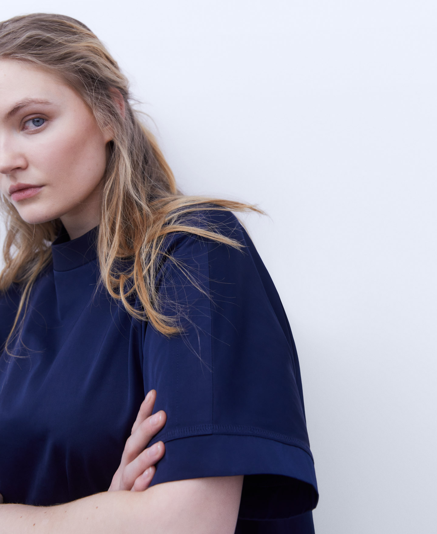 A-line crew neck dress image number 3