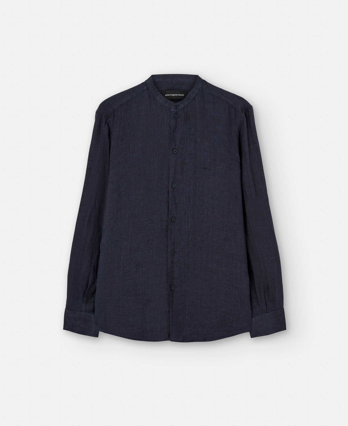 Mao collar linen shirt image number 0