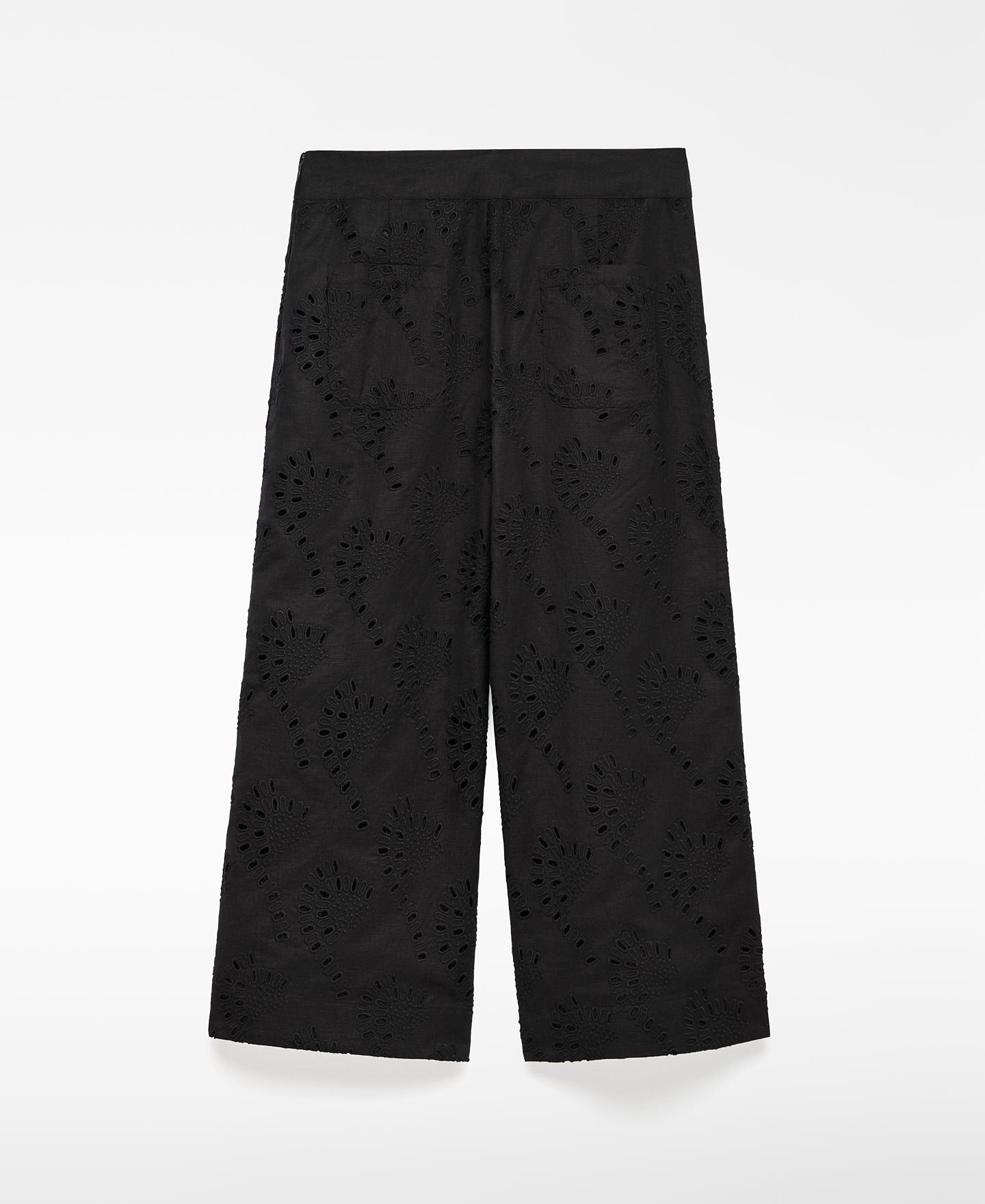 Straight embroidered trousers woman image number 5
