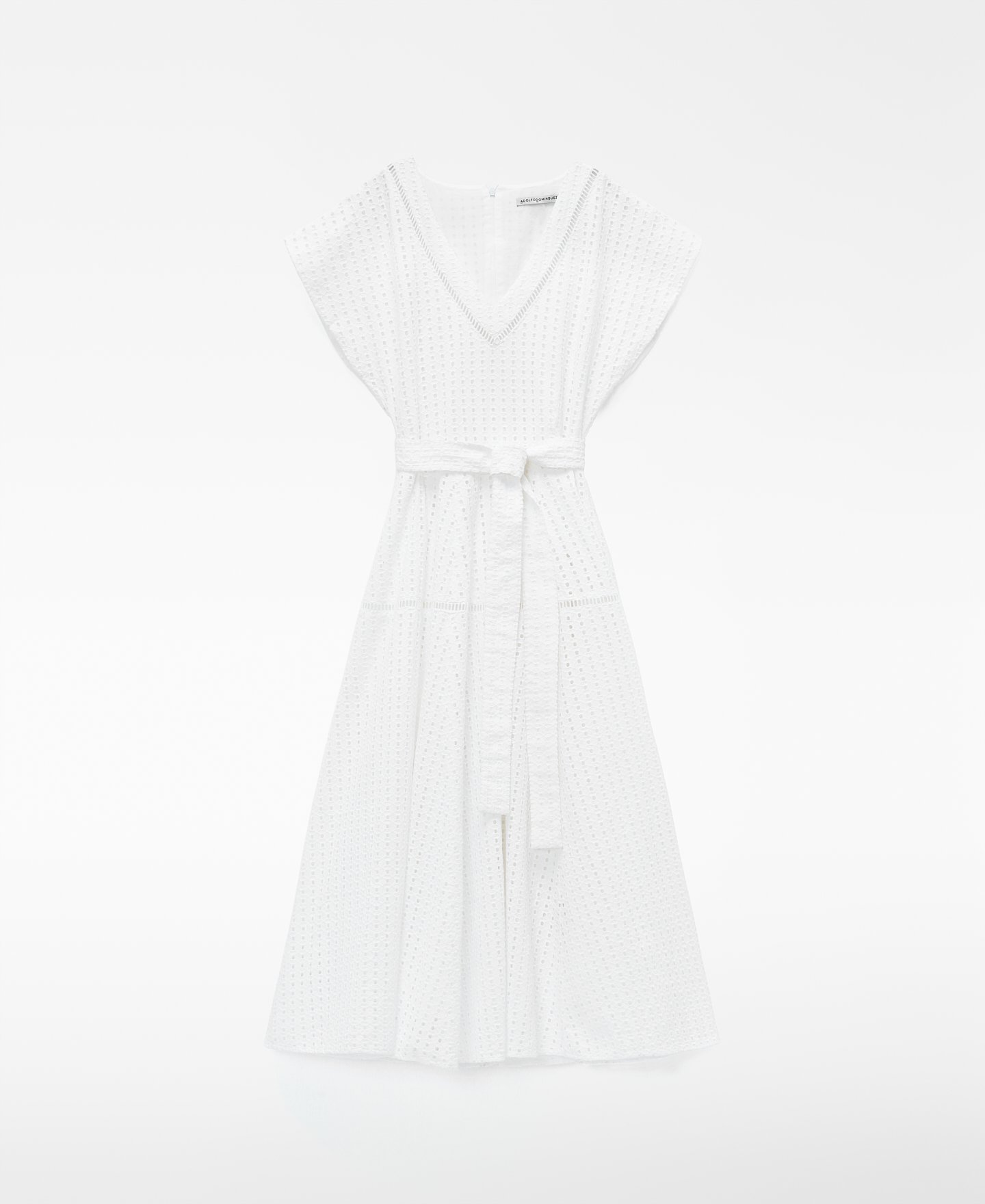 Vestido bordado ingl&eacute;s escote pico image number 4