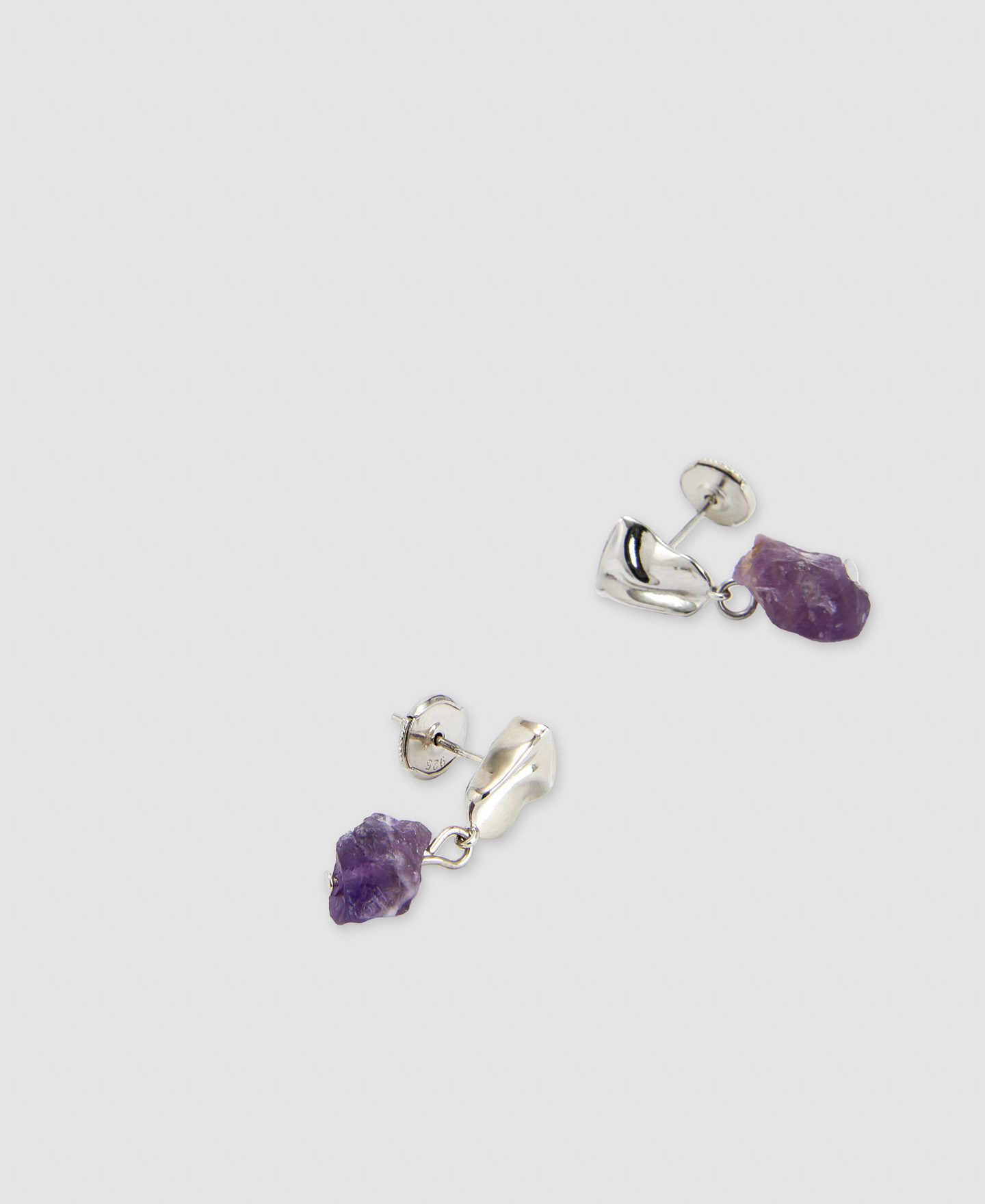 Natural stone and silver earring image number 2