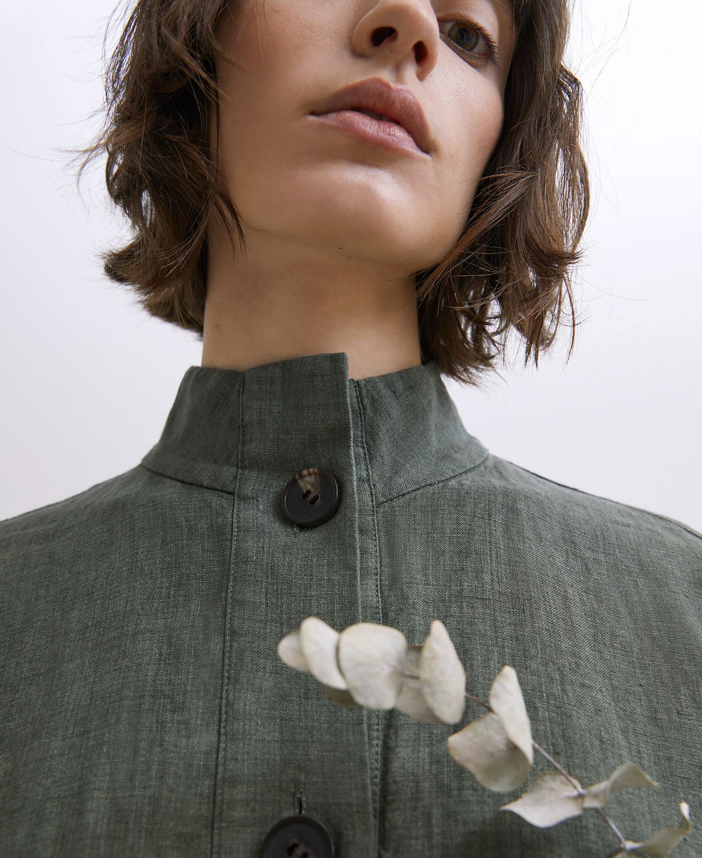 Midi dress in natural European linen image number 2