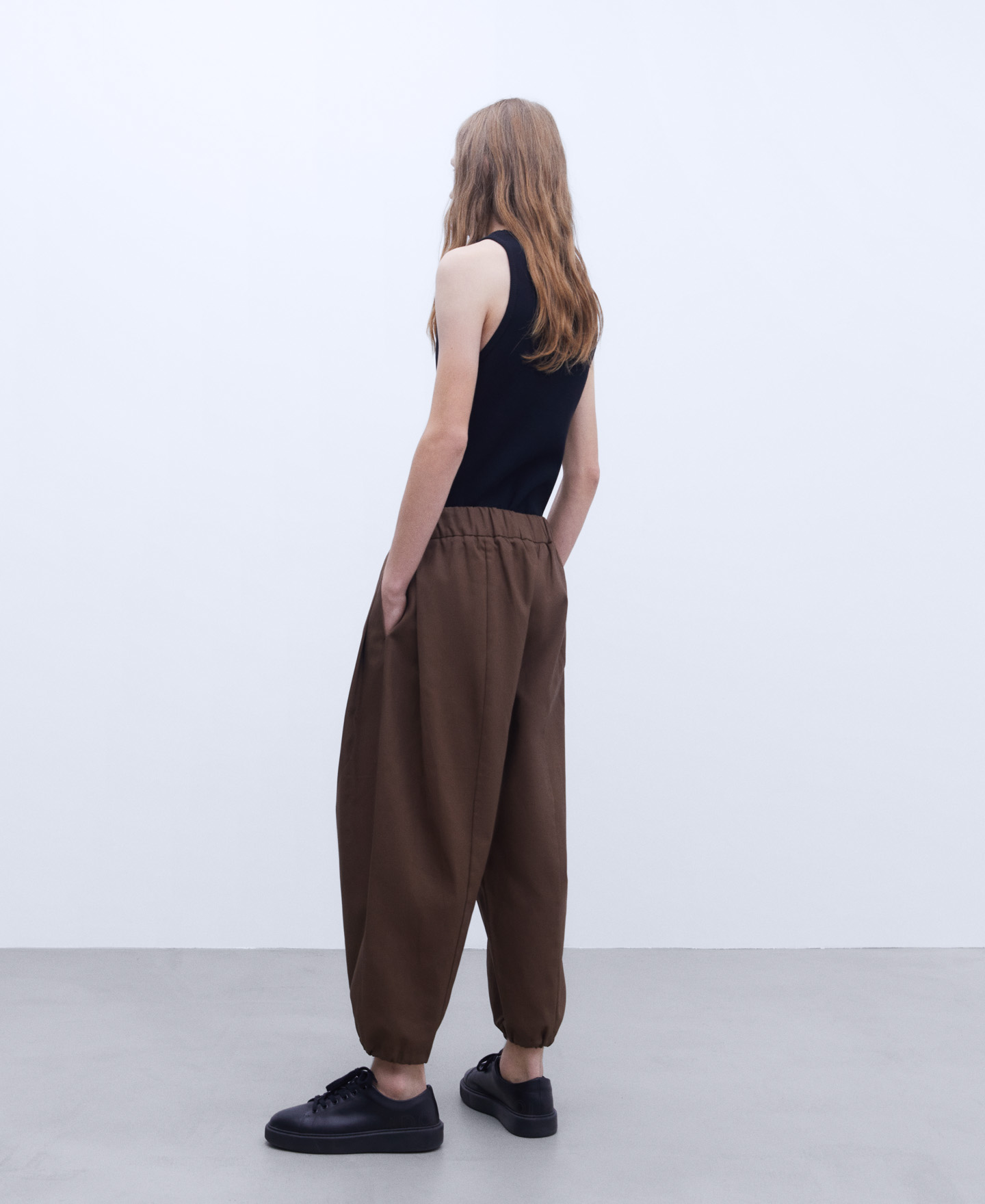 Waxed cotton oversize trousers image number 2