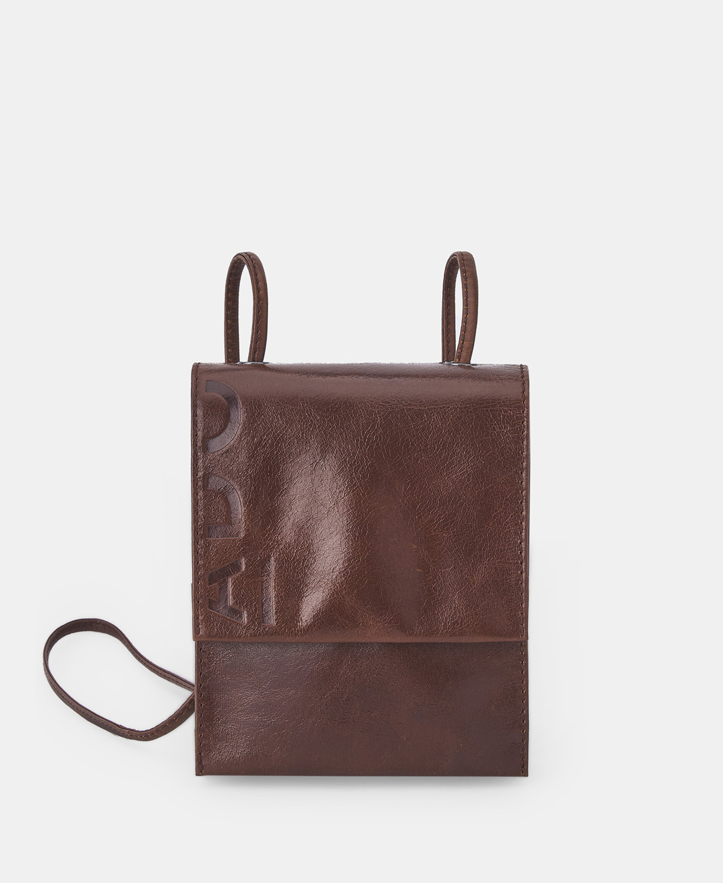 Glossy leather vertical shoulder bag image number 0