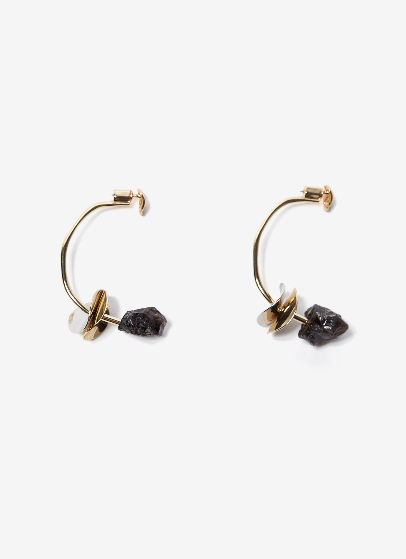Long earrings with natural stones image number 0
