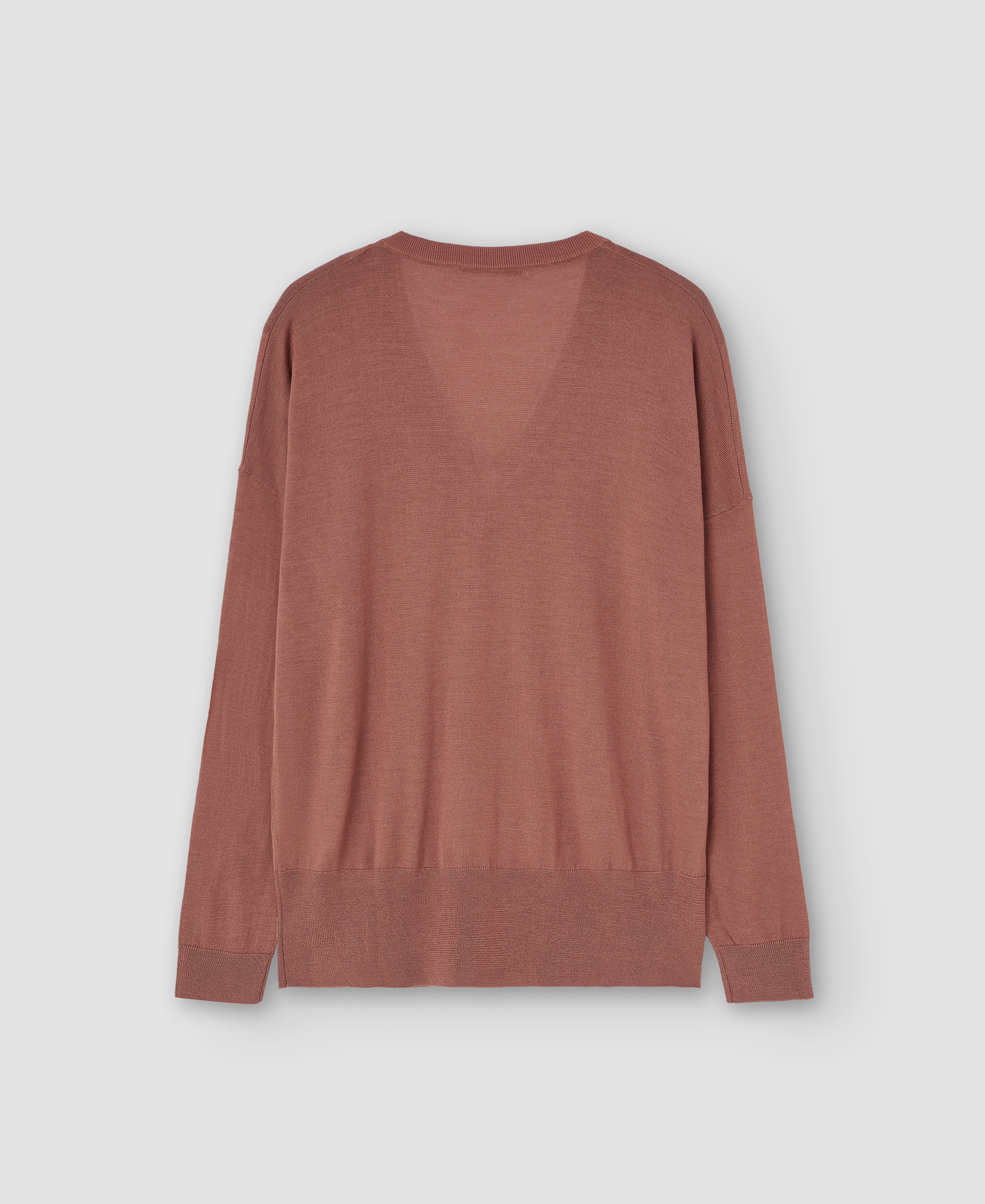 V-neckline merino wool sweater image number 5