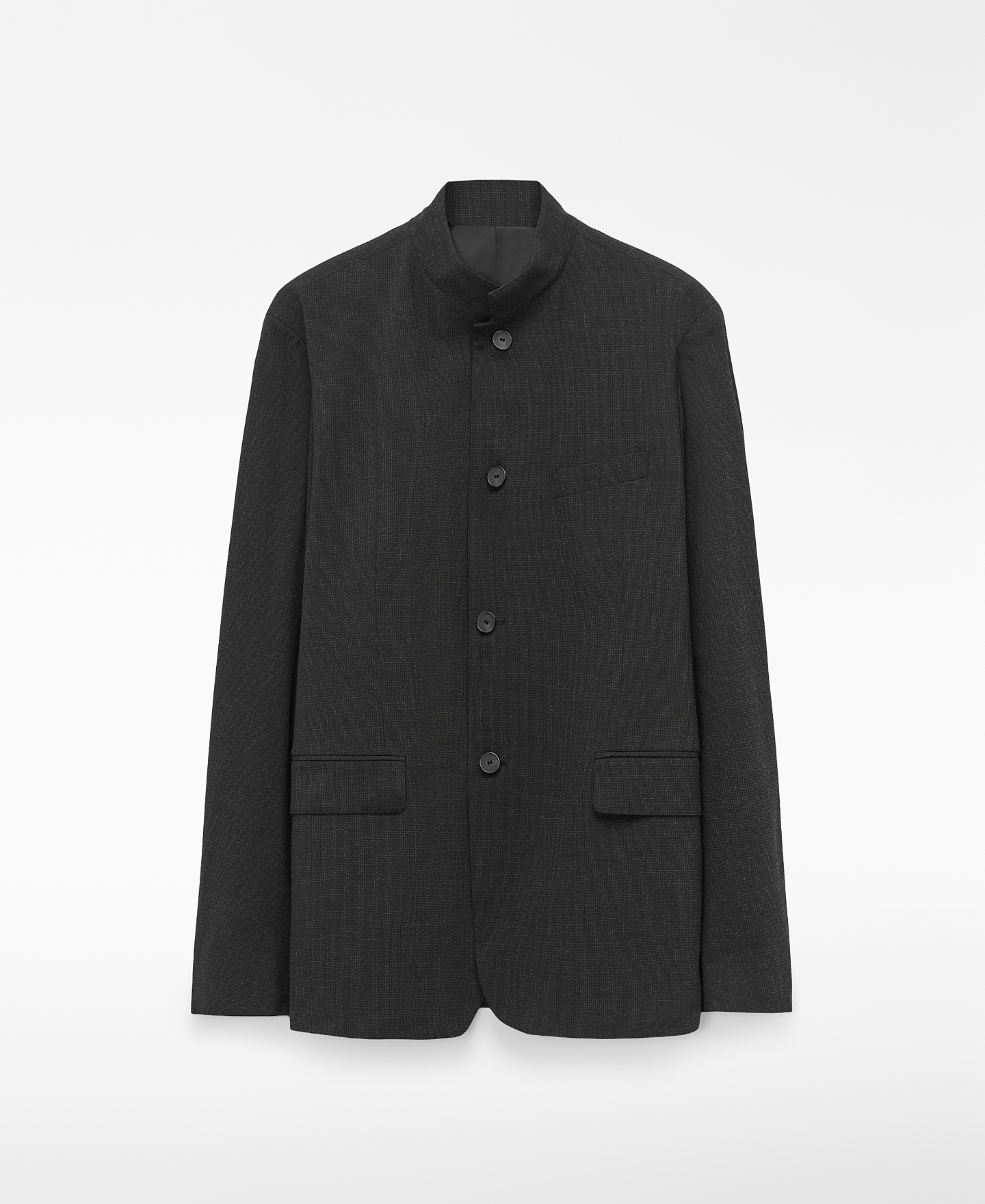 Micro-pattern Mandarin collar blazer image number 4