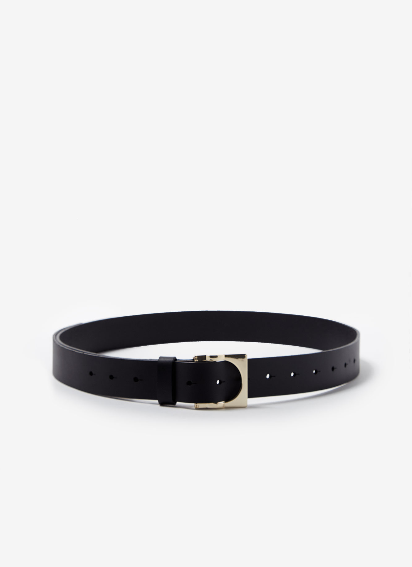 Leather belt with signature buckle image number 2