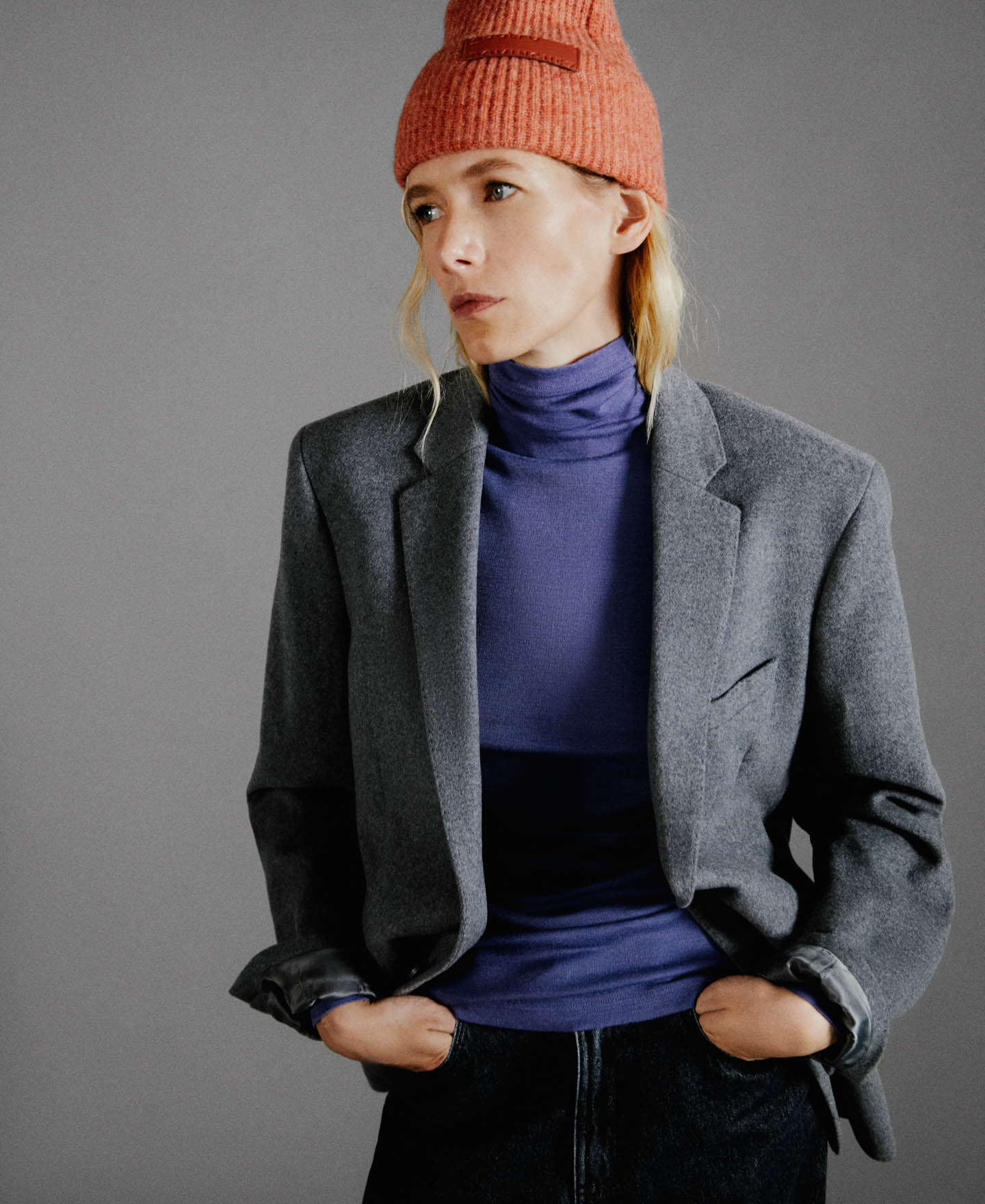 Wool and alpaca knitted beanie cap image number 3