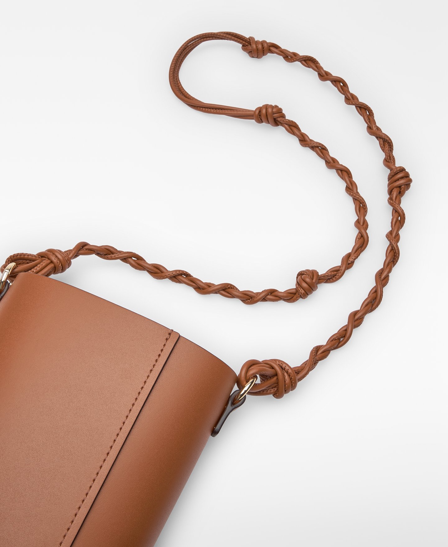 Braided strap vertical leather crossbody image number 2