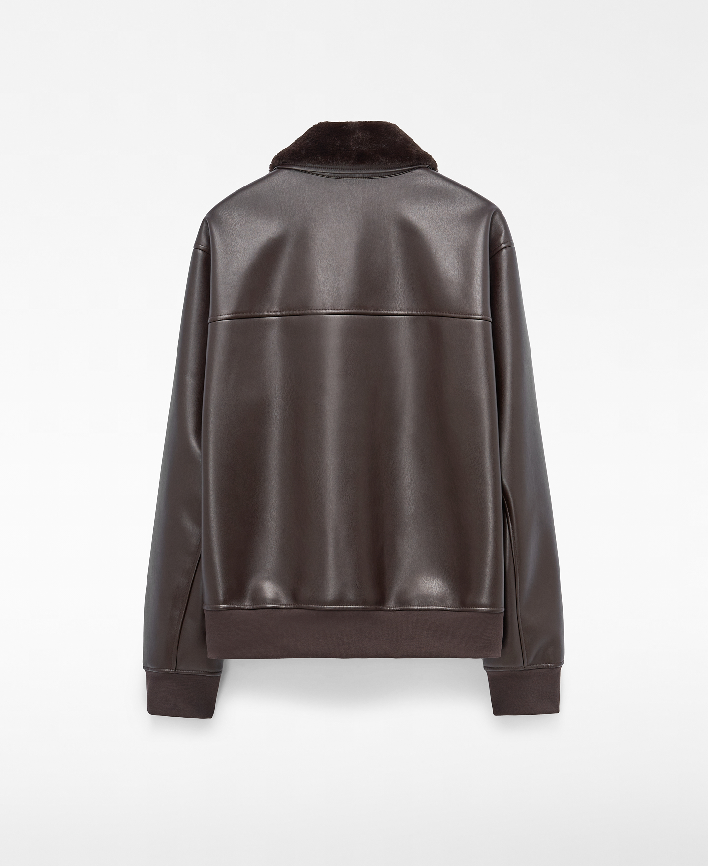 Leather-Non-Leather aviator jacket image number 7