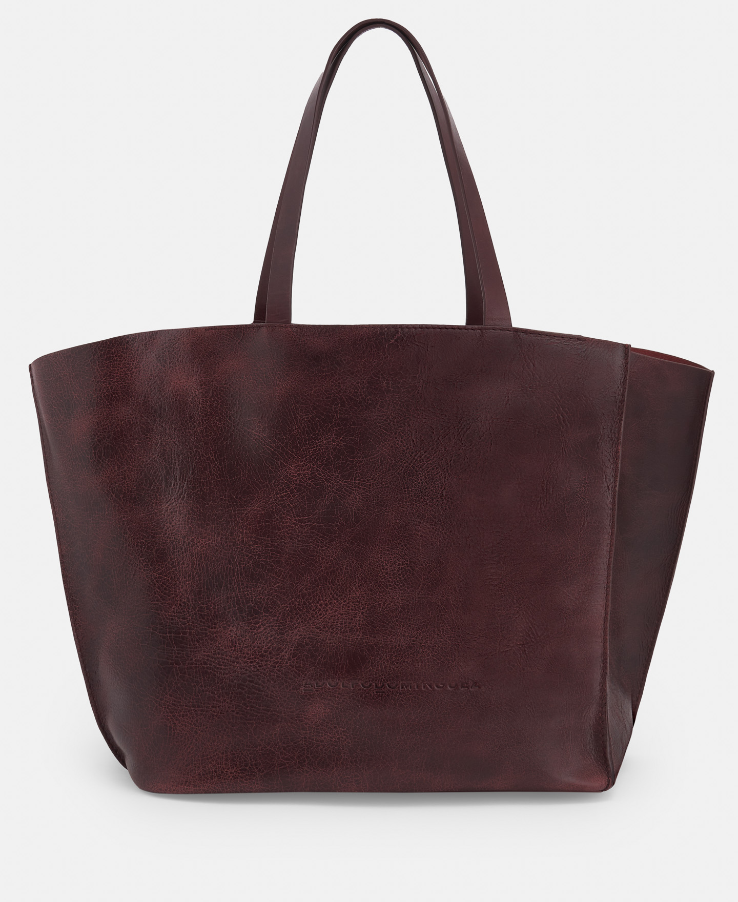 Shopper in leather with stitched seams image number 0