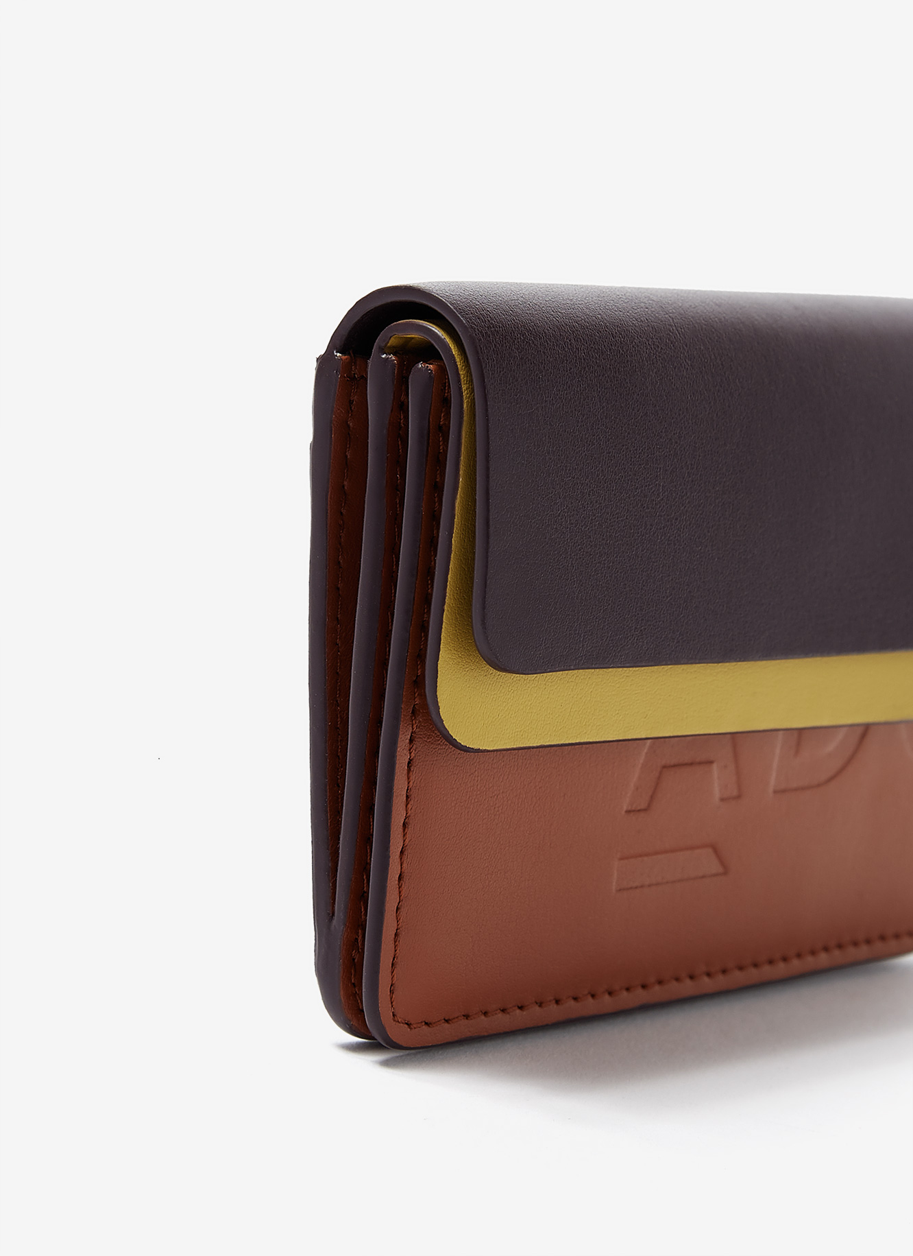 Tricolour bovine leather wallet image number 1