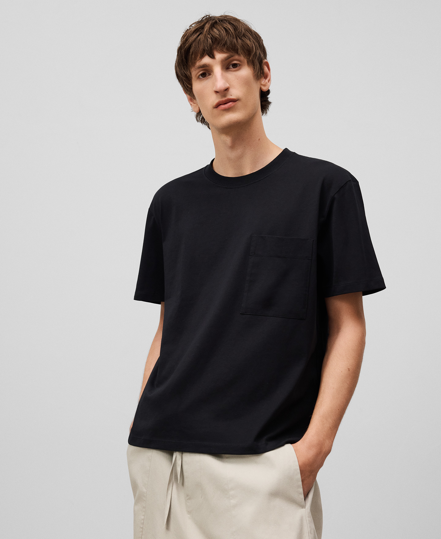 Cotton T-shirt with pocket man image number 0
