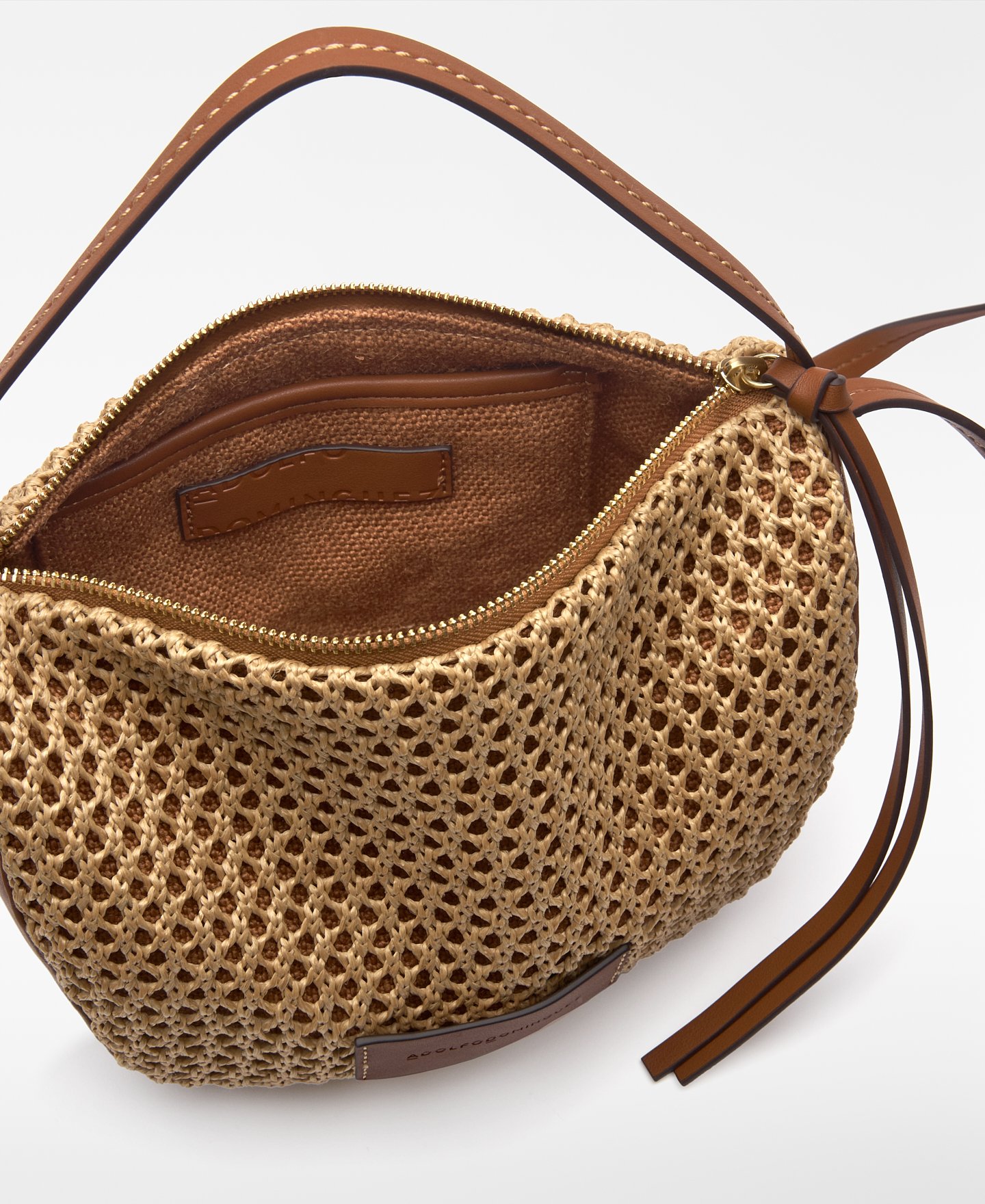 Mini sac bowling texture raphia femme image number 2