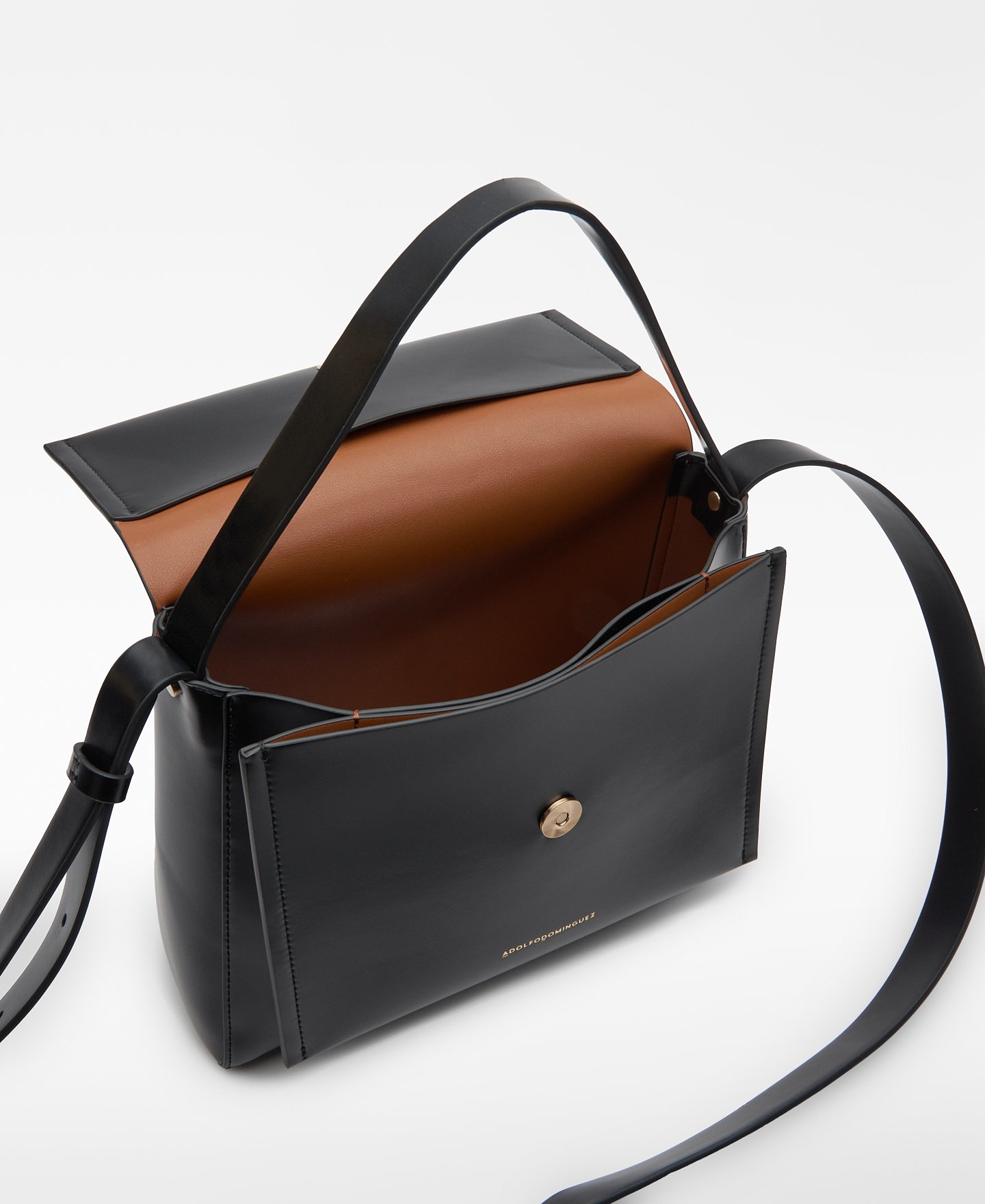 Leather-Non-Leather flap crossbody woman image number 2